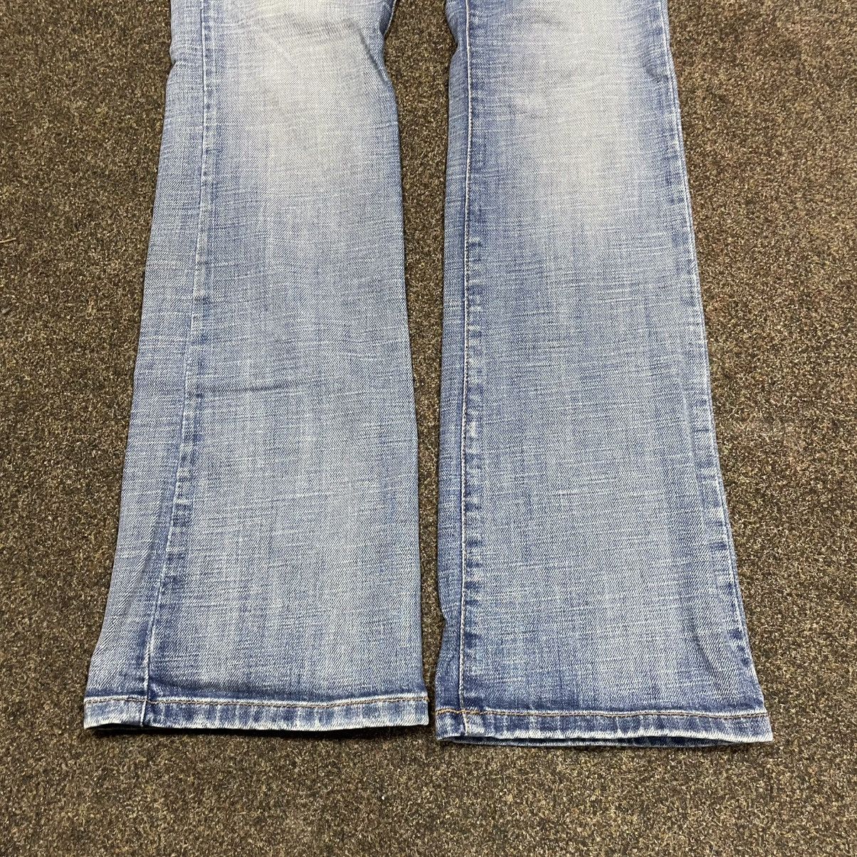 Vintage Y2K Vintage Flared Distressed Wide Leg Jeans Grunge Logo 29 Size US 29 - 2 Thumbnail