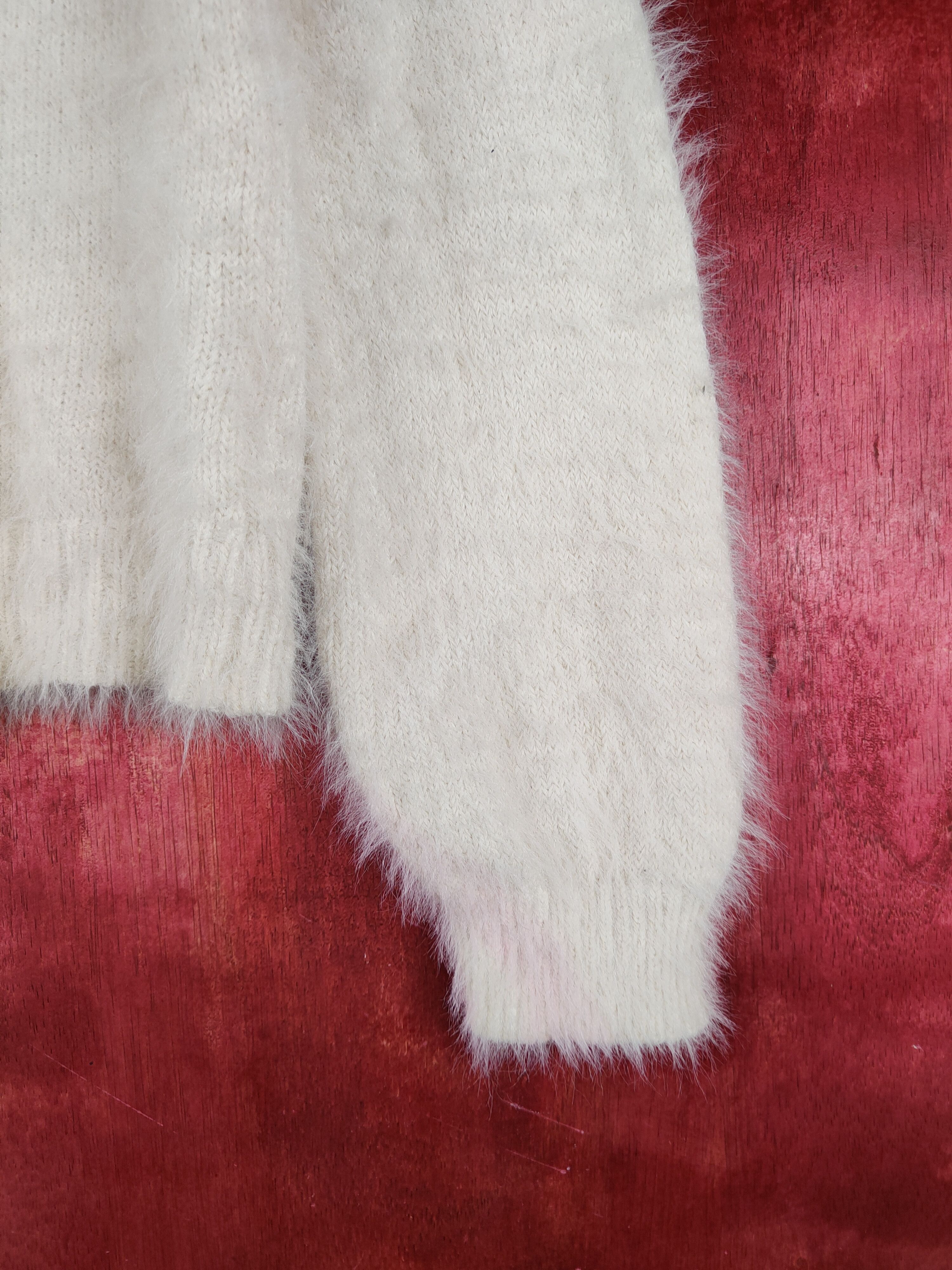 Homespun Knitwear Jayro Motomachi Ivory Shag Shaggy Fur Mohair Knitwear #S2072 Size M / US 6-8 / IT 42-44 - 7 Thumbnail