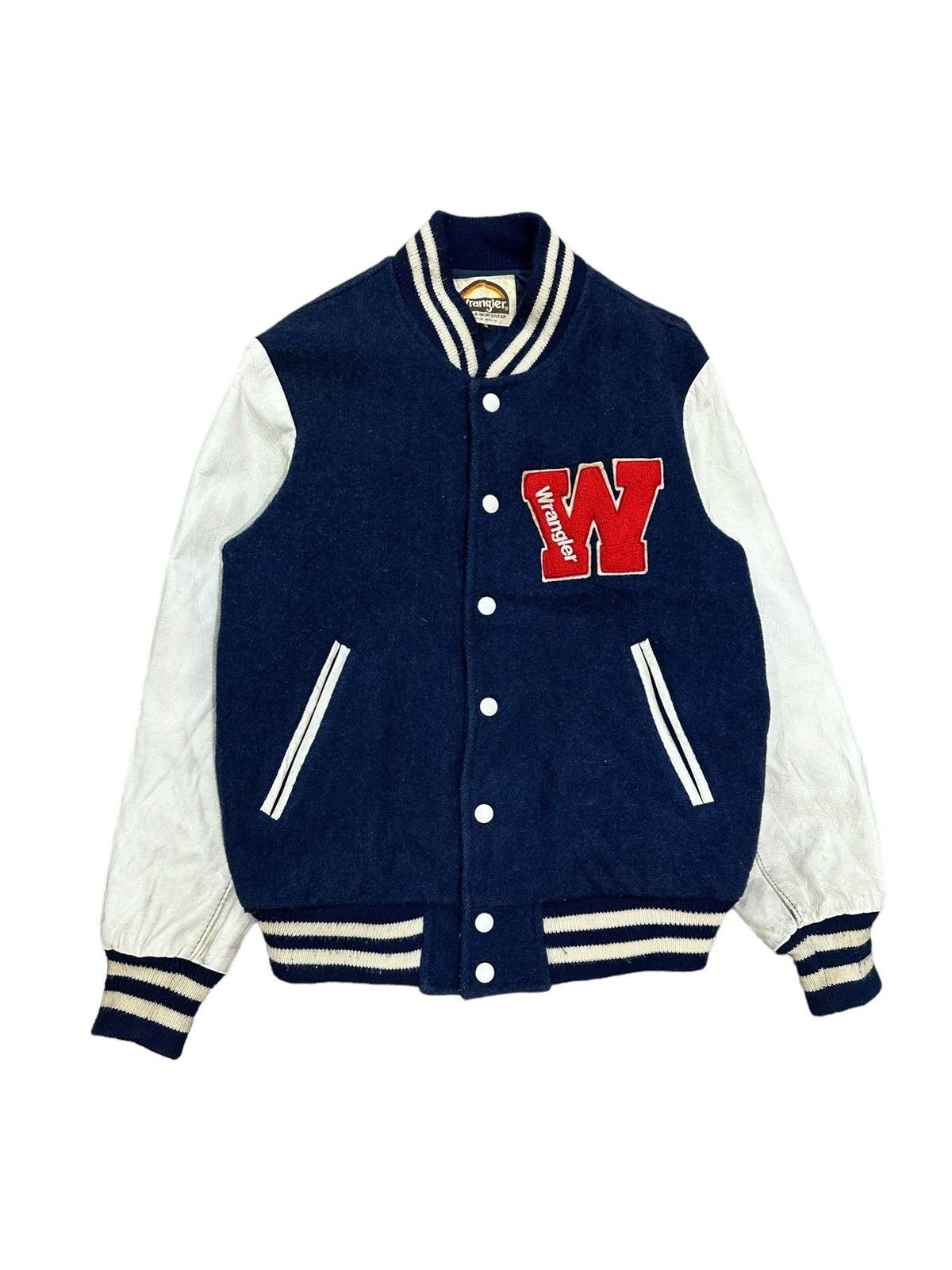 Vintage Wrangler Varsity Wool Leather Jacket