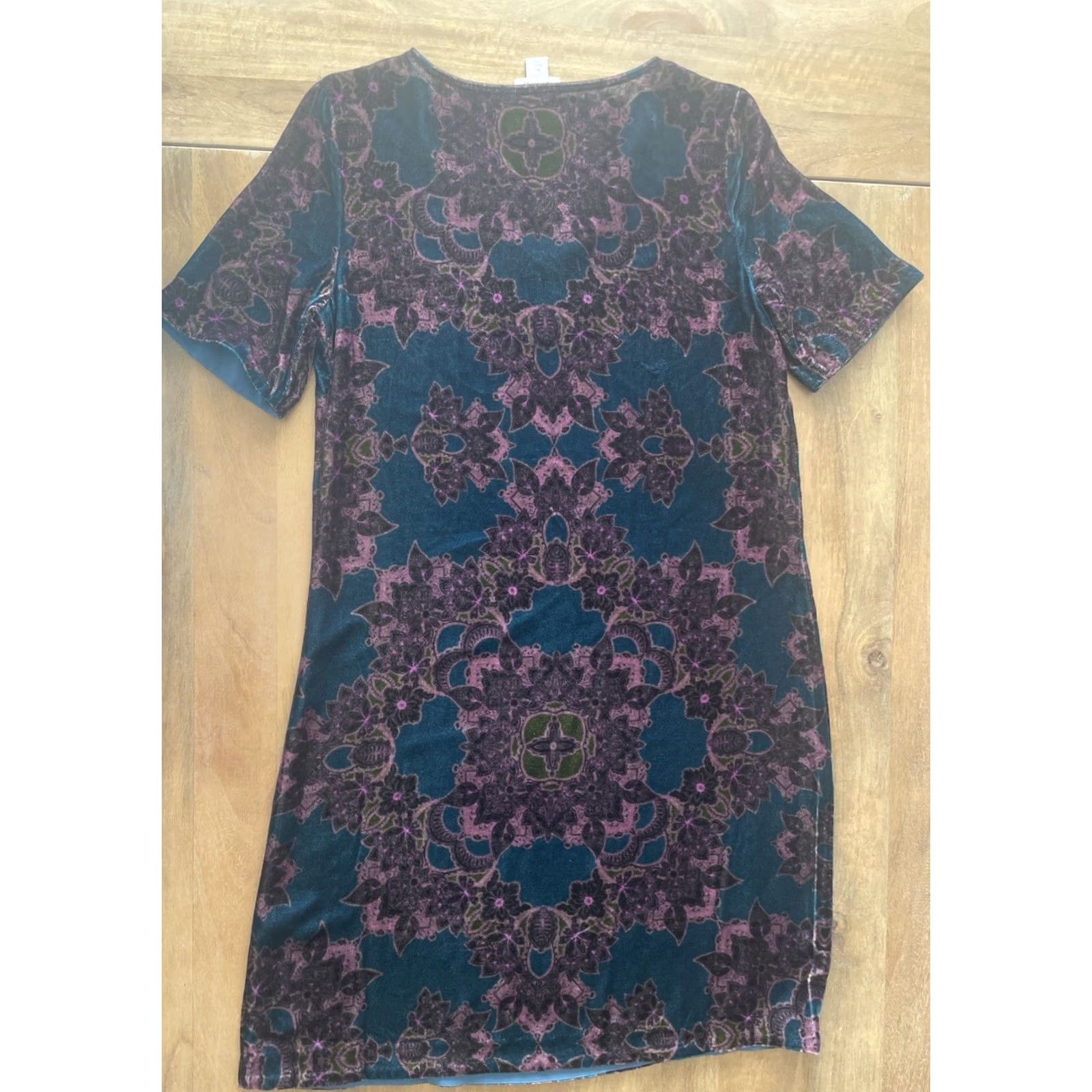 Vintage Sundance Velvet Silk Blend Dress Size XS Paisley Print Split Neck Shift Size XS / US 0-2 / IT 36-38 - 2 Thumbnail