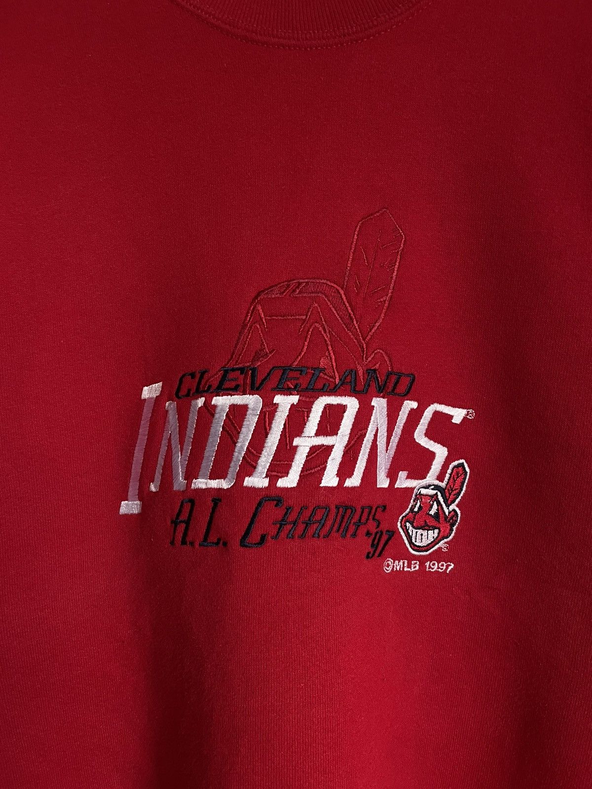 MLB Rare Vintage Cleveland Indians Champs 1997 Jerzees Y2k Swtsh Size US L / EU 52-54 / 3 - 5 Thumbnail
