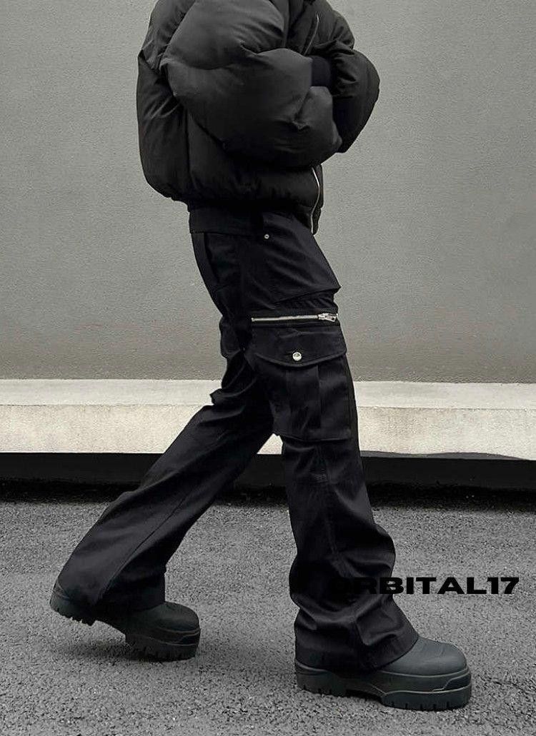Japanese Brand Black Cargo Wide Leg Pants, Stacked Pants Size US 30 / EU 46 - 1 Thumbnail