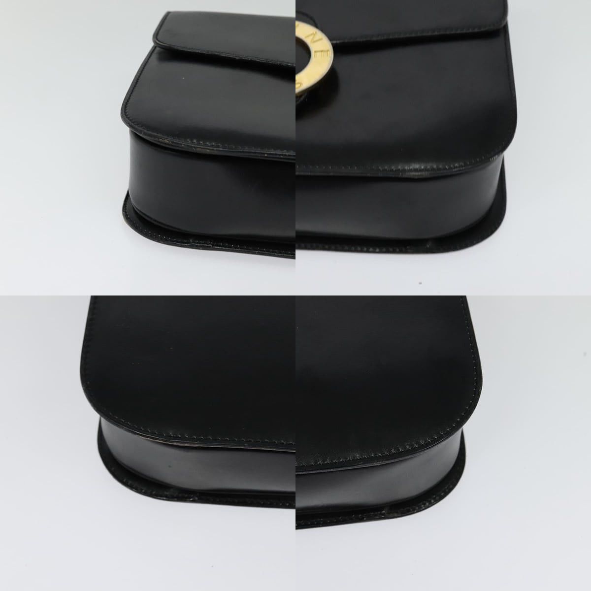 Celine CELINE Hand Bag Leather Black Gold Size ONE SIZE - 10 Thumbnail