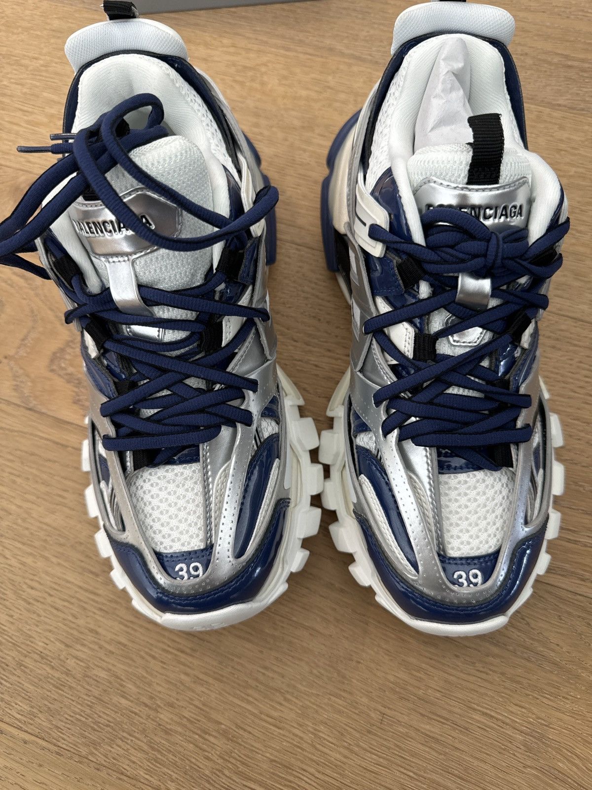 Balenciaga New Balenciaga Track LED Sneaker Metallic Silver and Blue Size US 9 / IT 39 - 5 Thumbnail