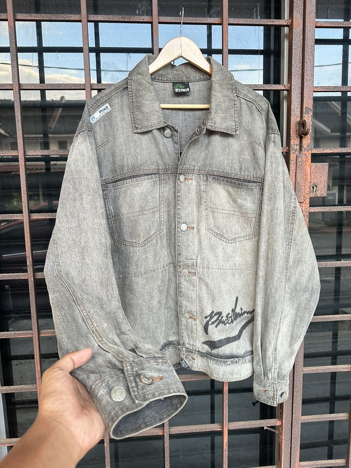 Vintage 👹Vintage Pract Faded Oversized Trucker Jacket Size US XL / EU 56 / 4 - 6 Thumbnail