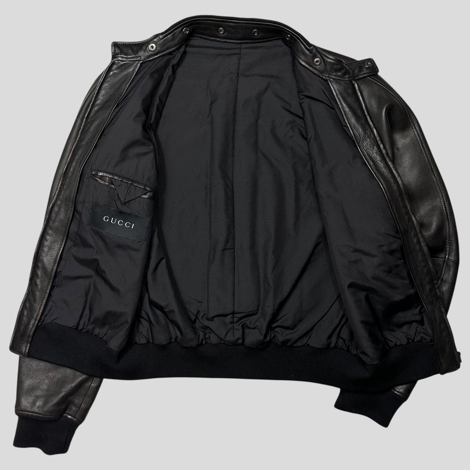 Gucci Gucci by Tom Ford FW03 Leather Silk Pleat Flight Jacket M/L Size US M / EU 48-50 / 2 - 5 Thumbnail