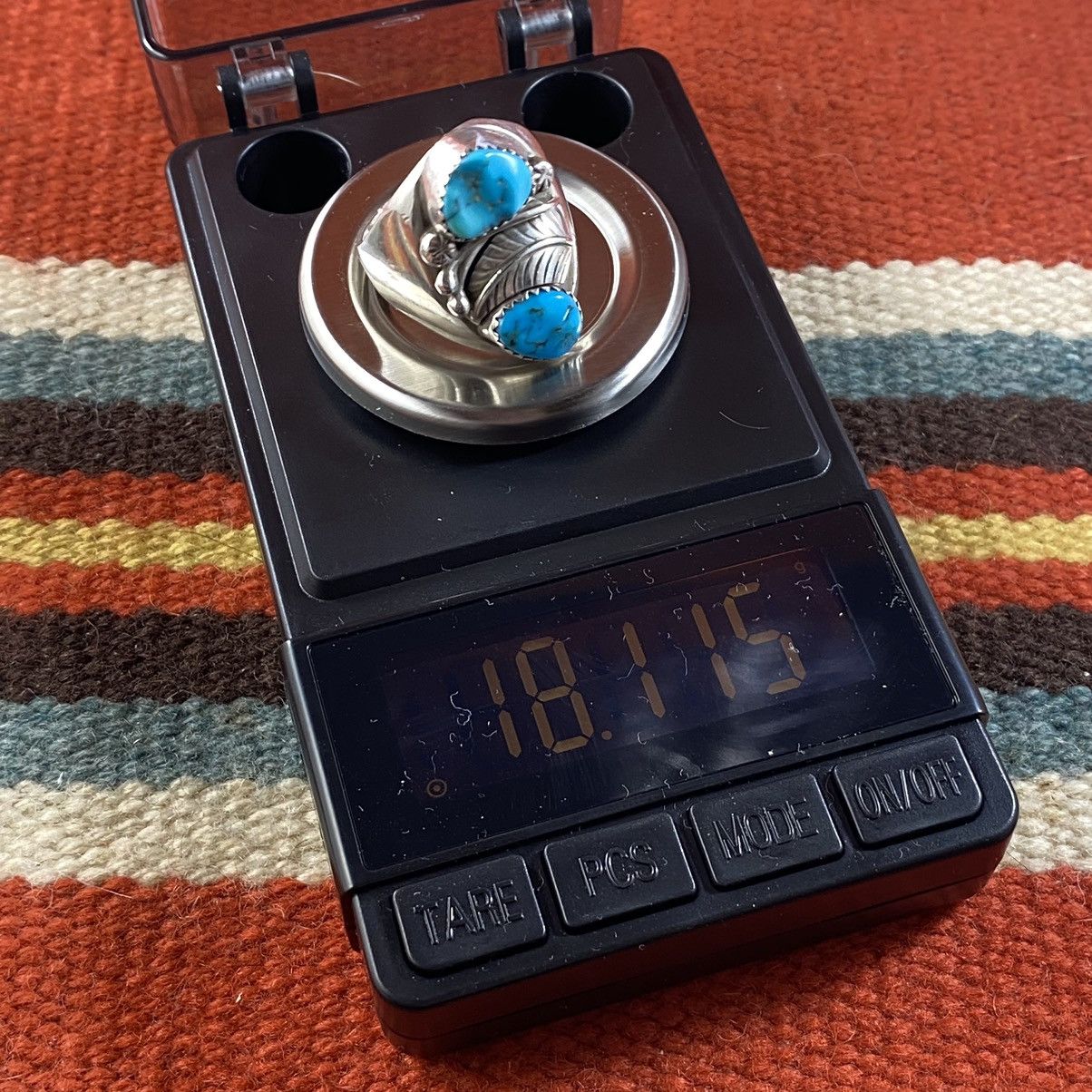 Kapital × Vintage Vtg Navajo Sterling Turquoise Cabochon Chunky Signet Ring Size ONE SIZE - 9 Thumbnail