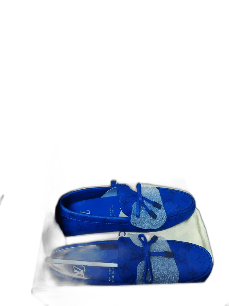 Louis Vuitton Louis Vuitton LV Louis Vuitton Blue Leather Driving Shoes- Size US 6 / IT 36 - 1 Thumbnail