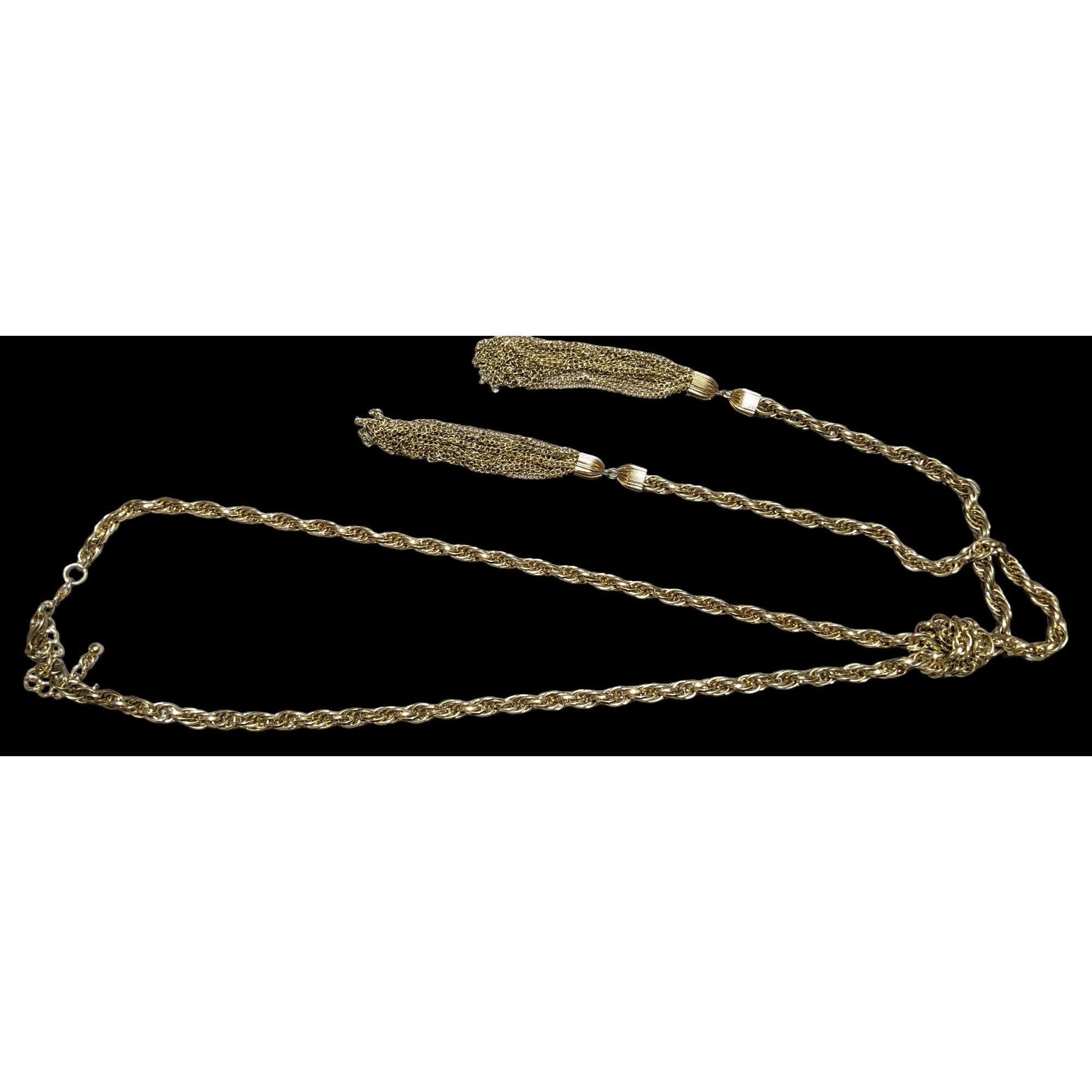 Other Vintage Gold Chain Knotted Tassel Necklace Size ONE SIZE - 4 Thumbnail