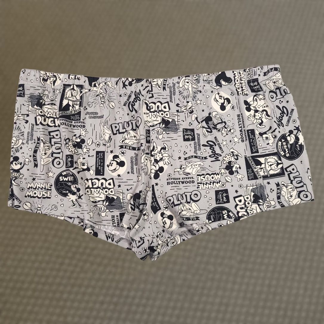 Disney VINTAGE? Disney 100 Sleep Shorts Women 3XL Gray Mickey Minnie Pluto Donald Soft Shirt? Size 40" / US 18 - 1 Thumbnail