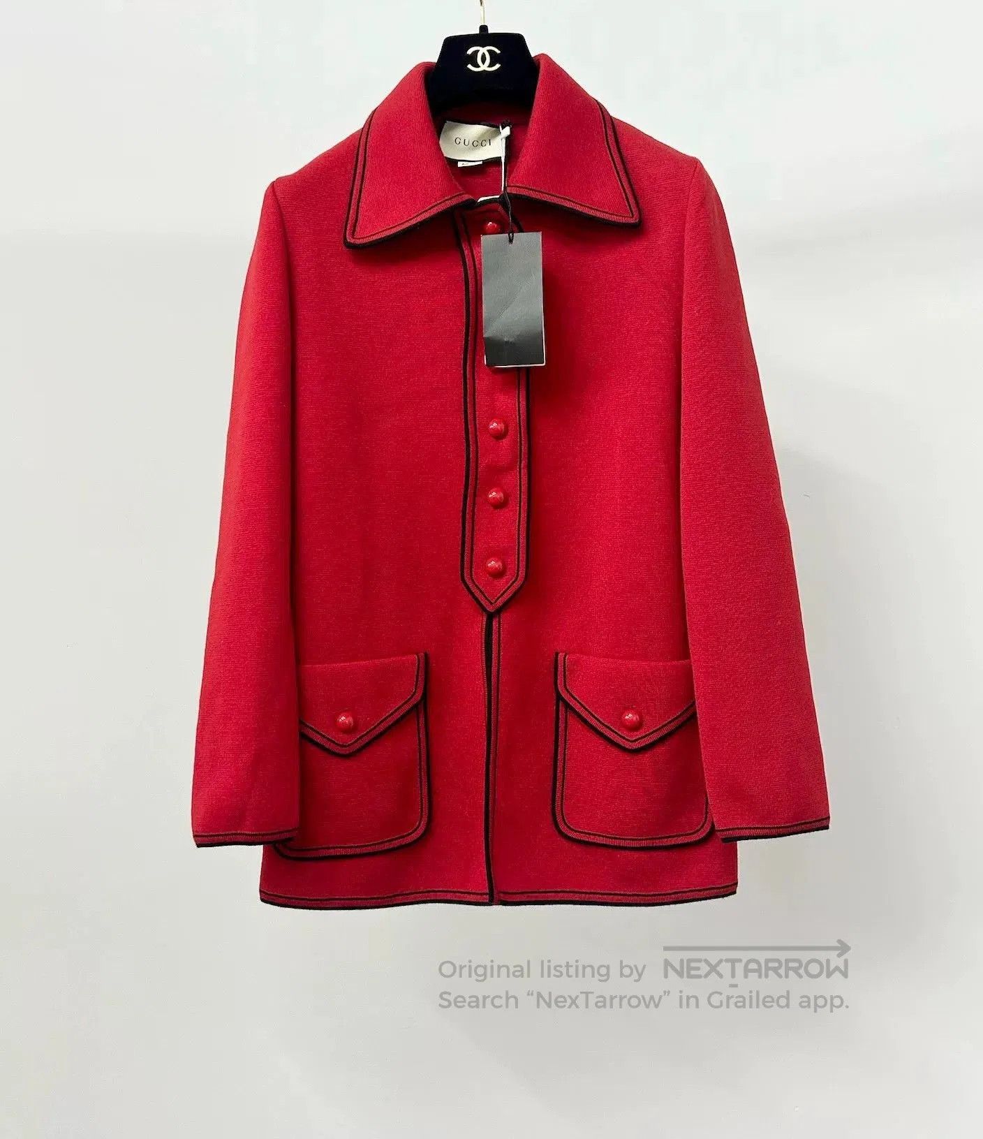 Gucci Gucci Red Wool Knit Coat. Size M / US 6-8 / IT 42-44 - 1 Thumbnail
