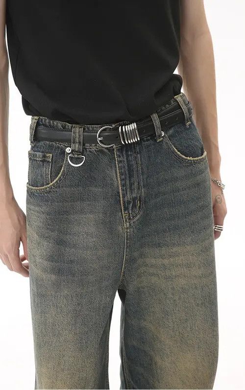 Japanese Brand × Jean Vintage washed distressed loose wide-leg jeans Size US 32 / EU 48 - 4 Thumbnail