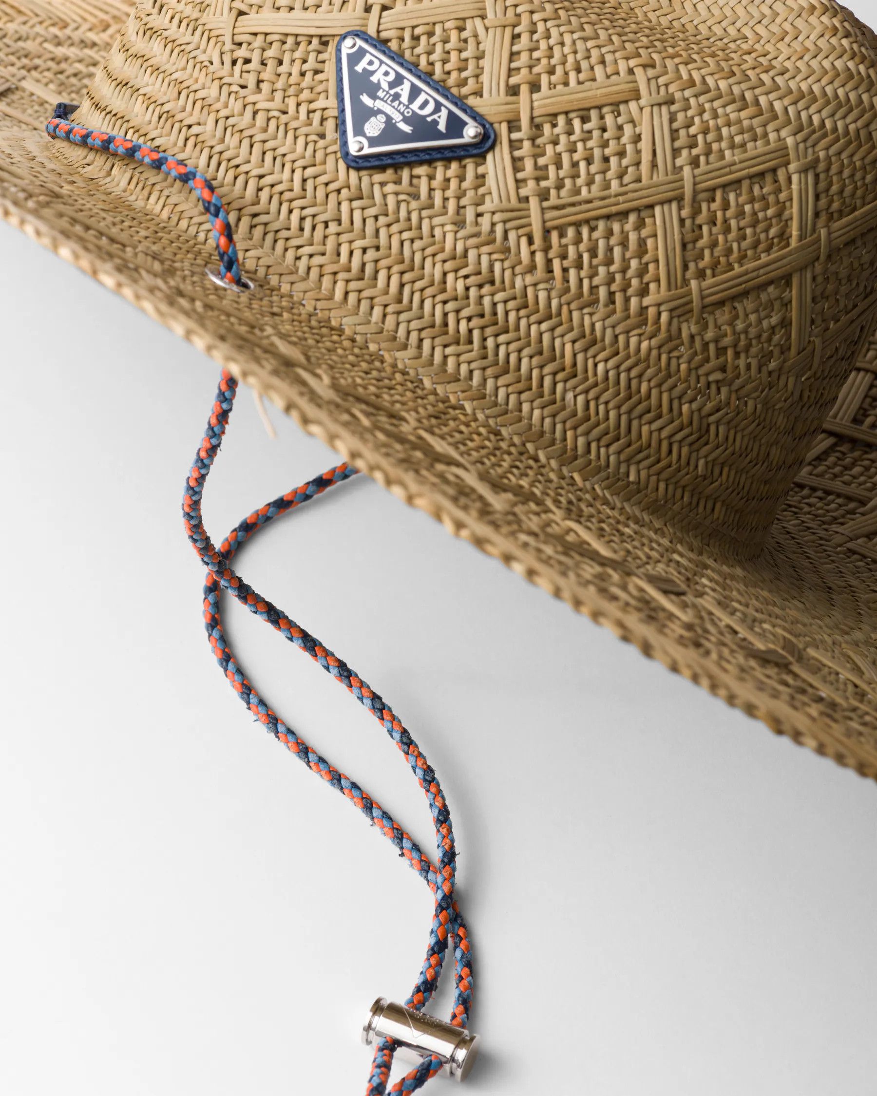 Prada Prada Triangle Logo Straw Woven Hat Size ONE SIZE - 11 Thumbnail