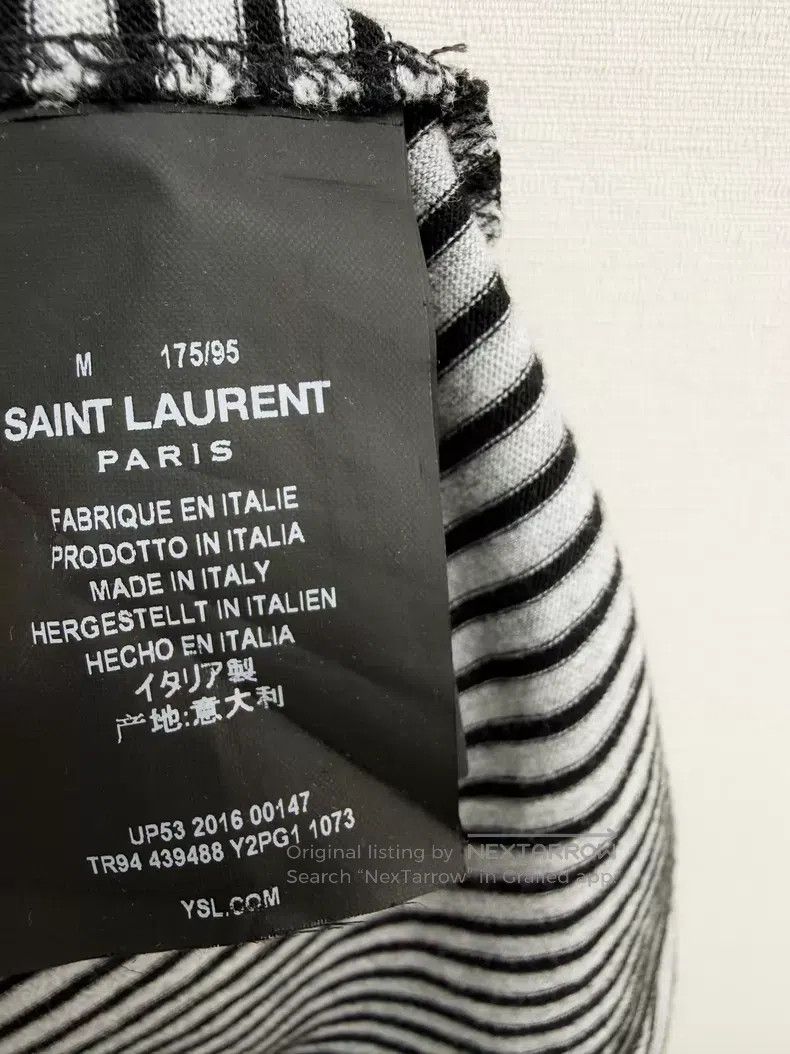 Saint Laurent Paris Saint Laurent Paris Striped Short Sleeve i Size US M / EU 48-50 / 2 - 3 Thumbnail