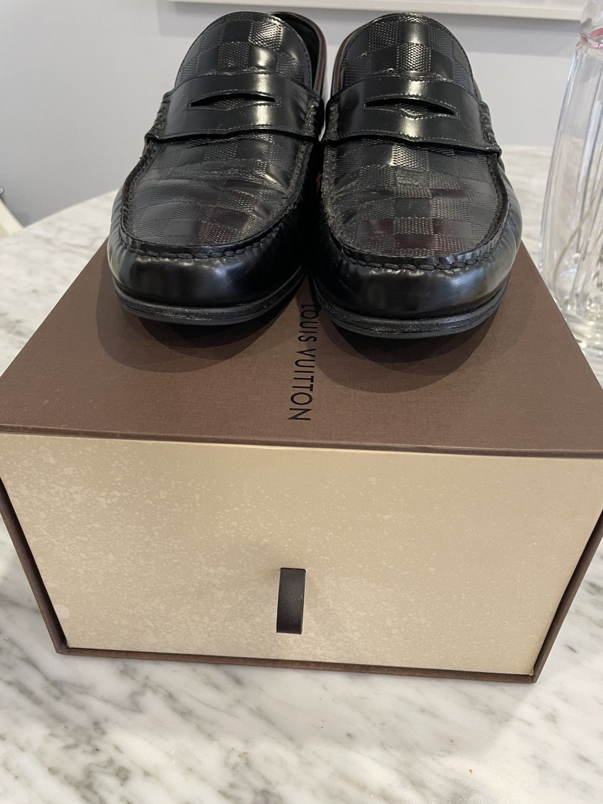 Louis Vuitton Black Damier Louis Vuitton loafer Size US 9.5 / EU 42-43 - 4 Thumbnail