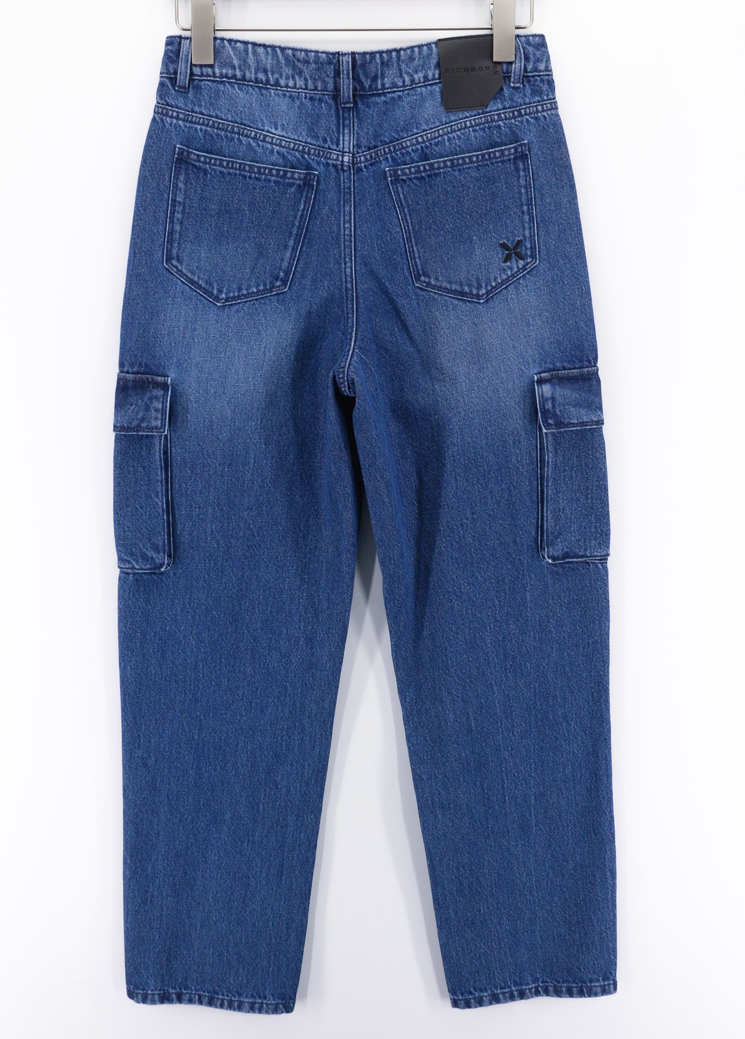 John Richmond W26 Cargo Mid Blue Washed Zipper Denim Jeans 80000 Size 26" / US 2 / IT 38 - 2 Thumbnail