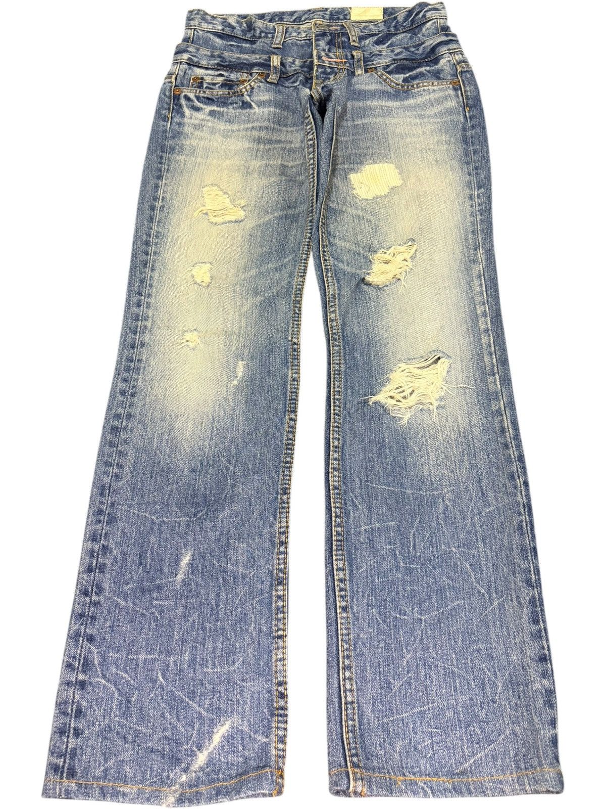 Ksubi Vintage Japanese Antgauge Double Waist Distressed Jeans Size 28" / US 6 / IT 42 - 1 Thumbnail