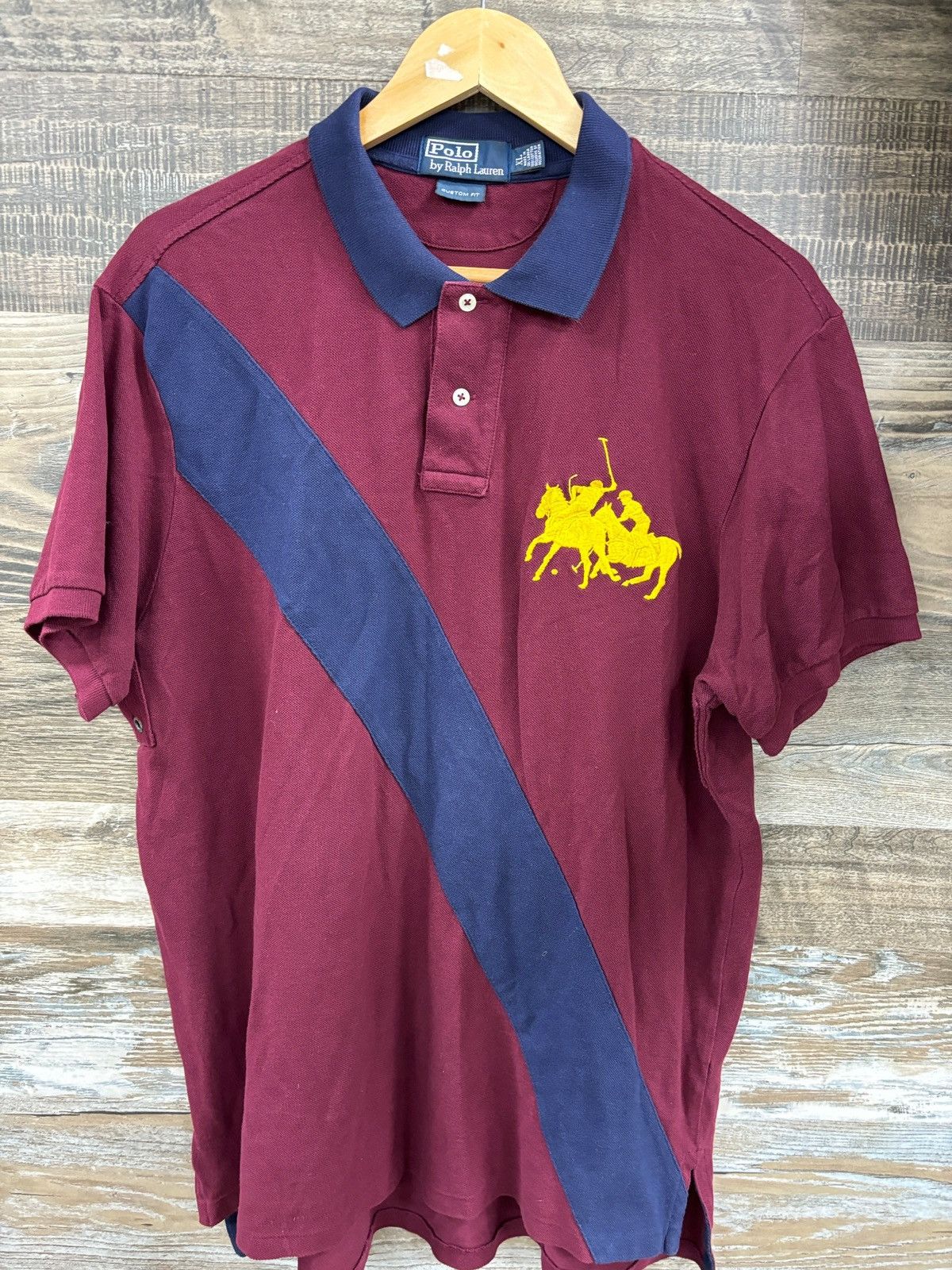 Polo Ralph Lauren Polo Ralph Lauren burgundy stripe XL Size US XL / EU 56 / 4 - 1 Thumbnail