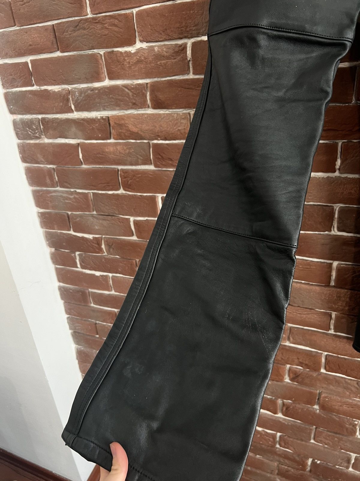 Genuine Leather Genuine Real Leather Black Pant Vintage Rock Punk Hype Y2k Size US 34 / EU 50 - 7 Thumbnail