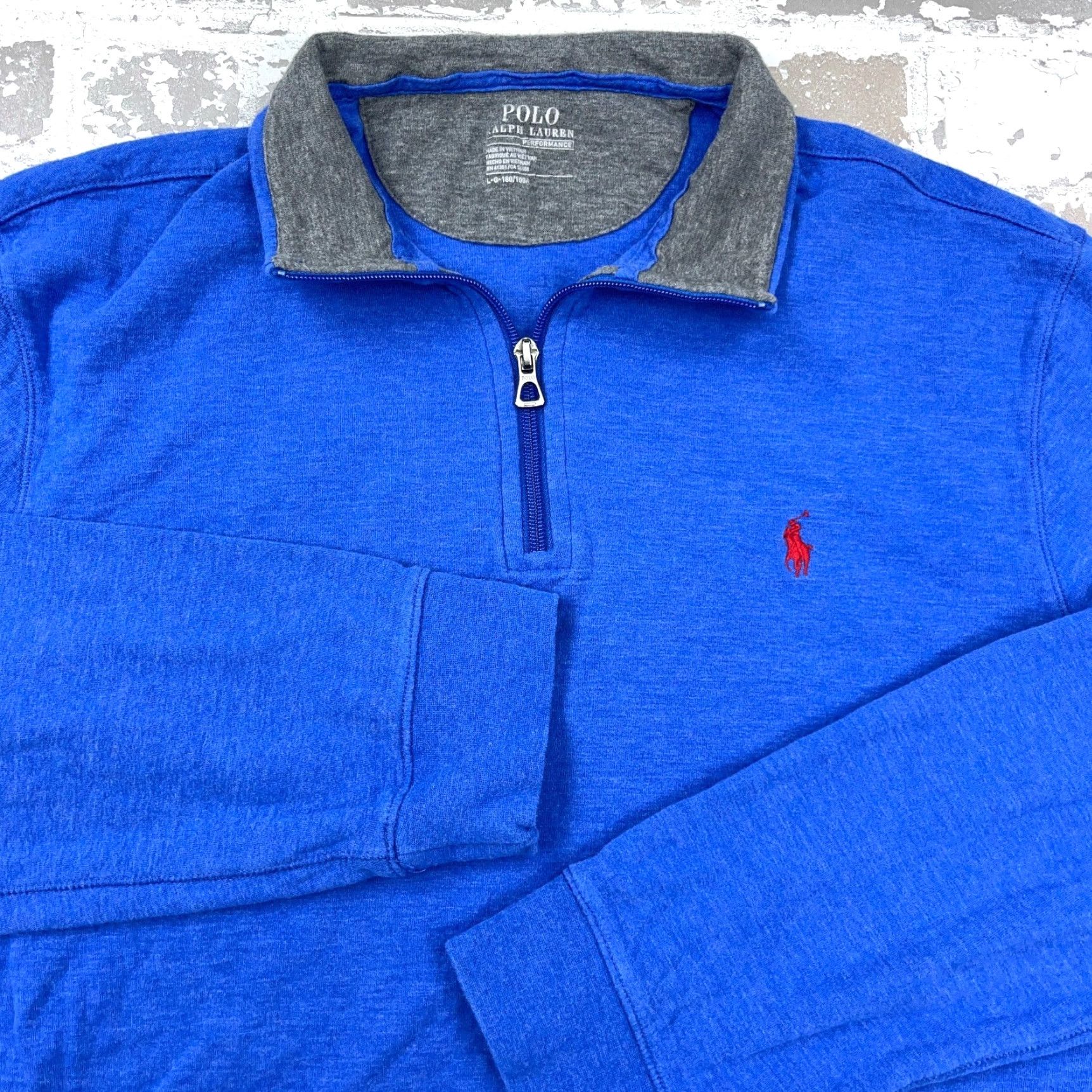 Polo Ralph Lauren Polo Ralph Lauren Sweater Men Large Blue Cotton Performance Zip Mock Neck 1/4 Zip Logo Embroidered Knit-Soft All Seasons Casual Formal Size US L / EU 52-54 / 3 - 3 Thumbnail