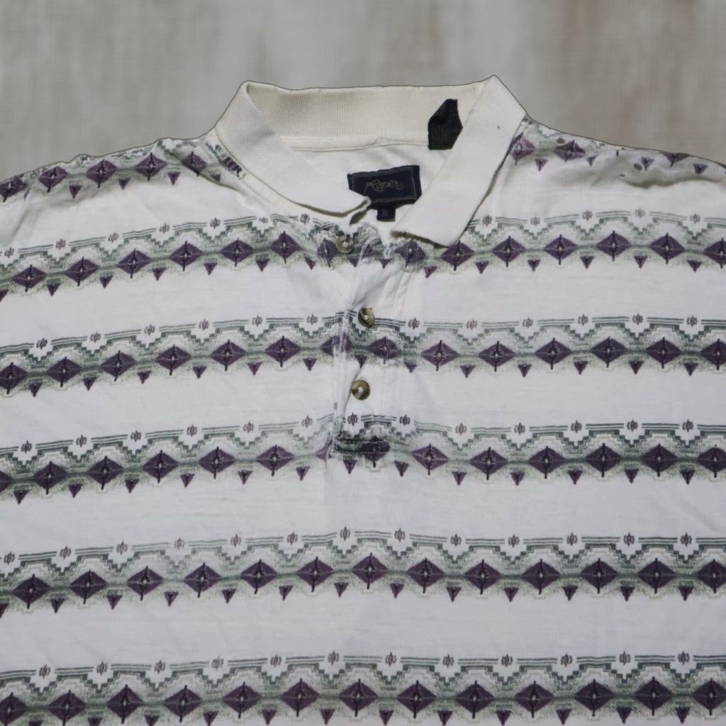 Roper VINTAGE Roper Western Aztec Button-Up Shirt Adult Men XL Short Sleeve White Geometric 90s Size US XL / EU 56 / 4 - 1 Thumbnail