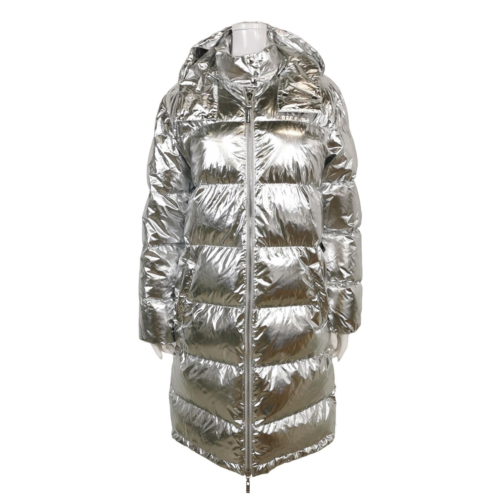 Louis Vuitton Louis Vuitton Metallic Silver Hooded Puffer Coat Size 36 Size XS / US 0-2 / IT 36-38 - 1 Thumbnail