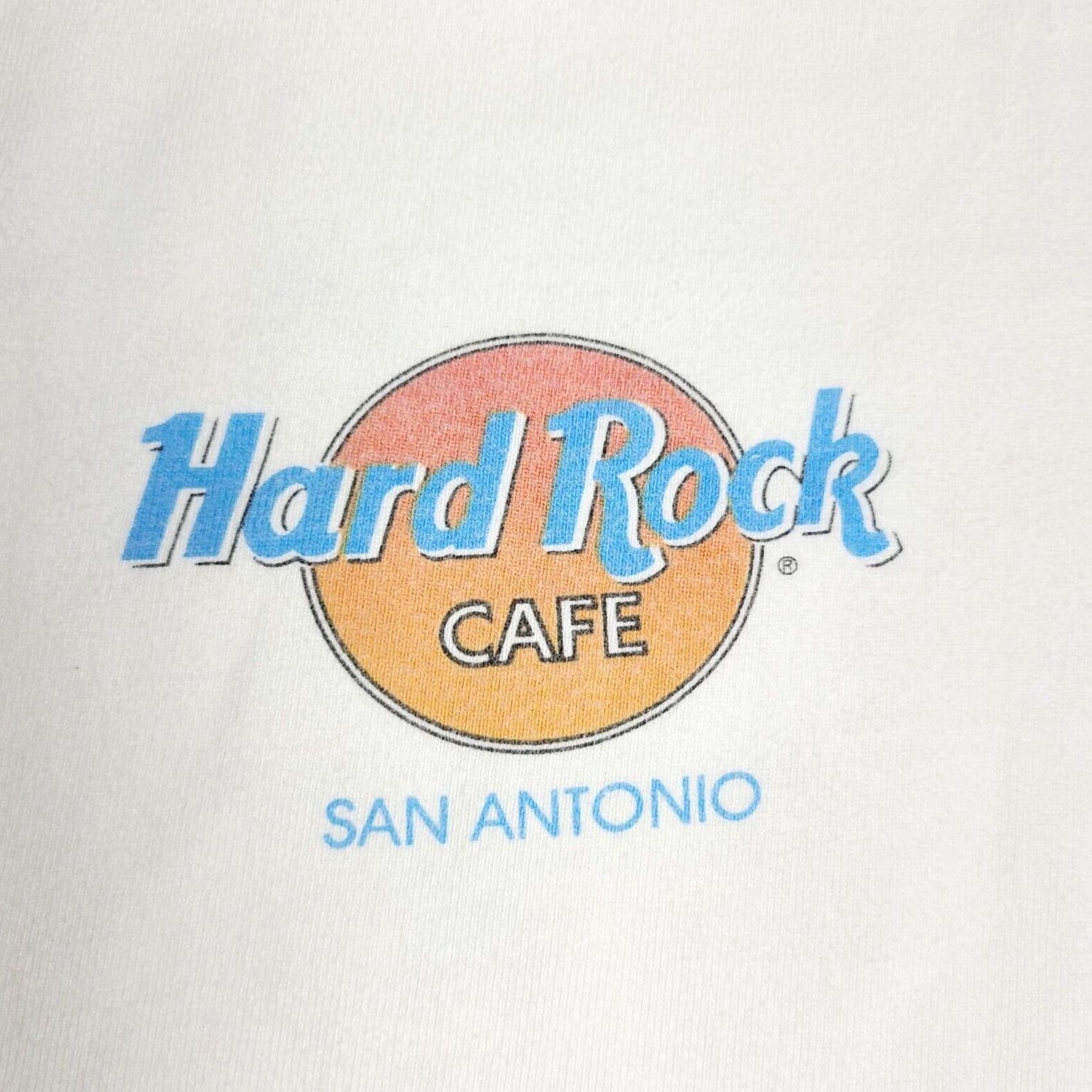 Hard Rock Cafe VINTAGE Hard Rock Cafe Shirt 90s Mens White Crew Neck Short Sleeve Cotton Logo San Antonio Texas L Large Heavyweight Shirt Size US L / EU 52-54 / 3 - 3 Thumbnail
