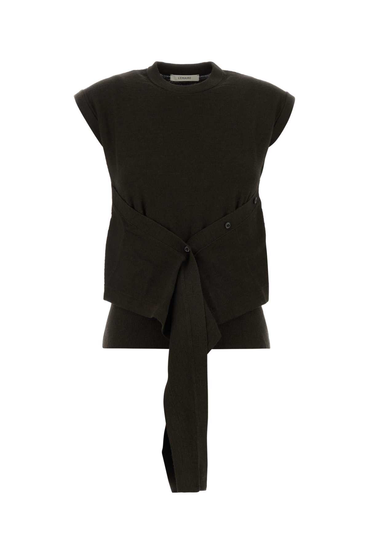 Lemaire Dark Brown Wool And Acrylic Vest Size M / US 6-8 / IT 42-44 - 1 Thumbnail