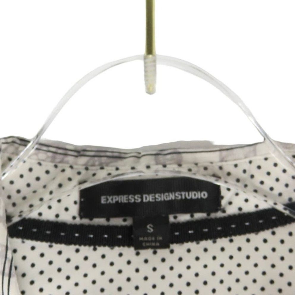 Express Express Gray Floral Button Down Striped Blouse Small Size S / US 4 / IT 40 - 5 Thumbnail