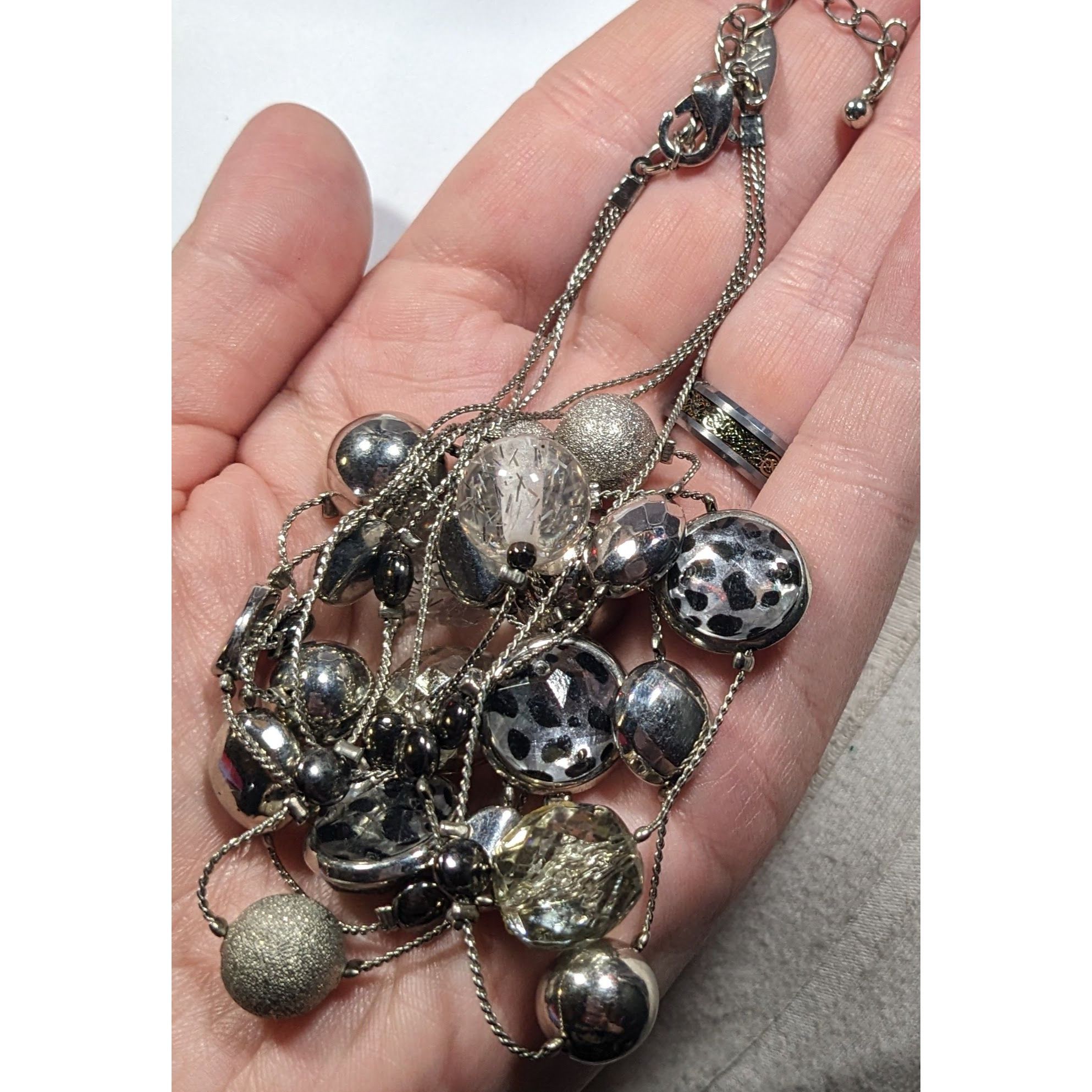 Other NY & Co Safari Glam Animal Print Silver Tone Layered Necklac Size ONE SIZE - 3 Thumbnail