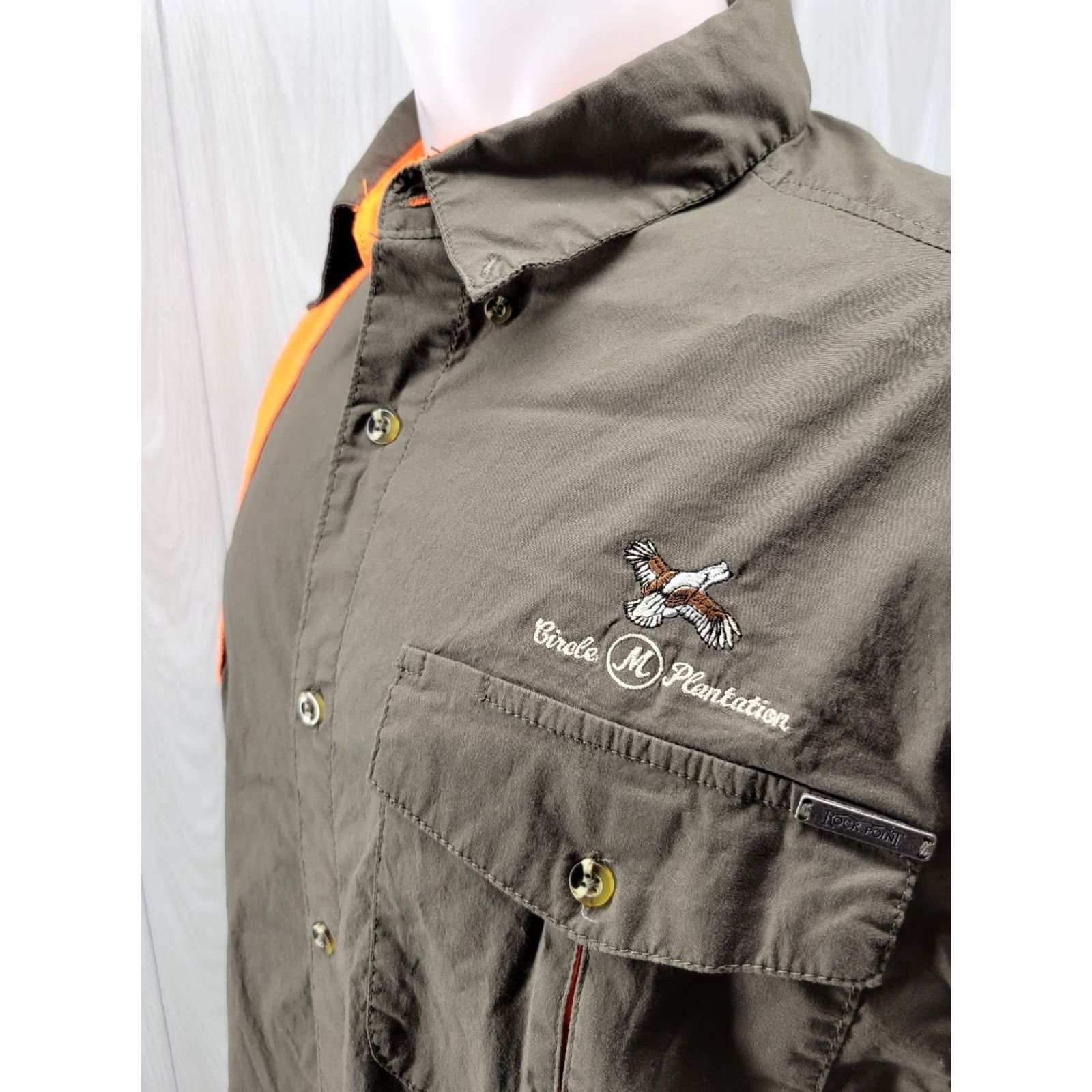 Vintage Rock Point Outdoors Circle M Plantion Hunting Shirt Sz 2XL Green Orange Vented Mens Shirt Size US XXL / EU 58 / 5 - 3 Thumbnail