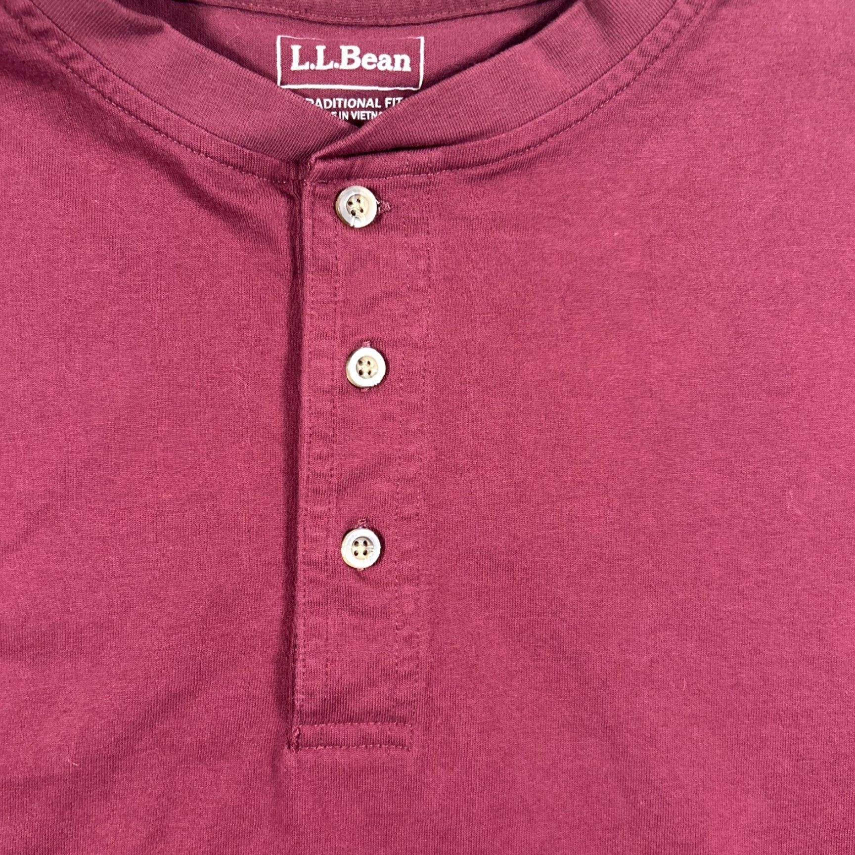 Vintage LL Bean Men's Long Sleeve Traditional Fit Maroon 1/4 Button Shirt XL Size US XL / EU 56 / 4 - 2 Thumbnail