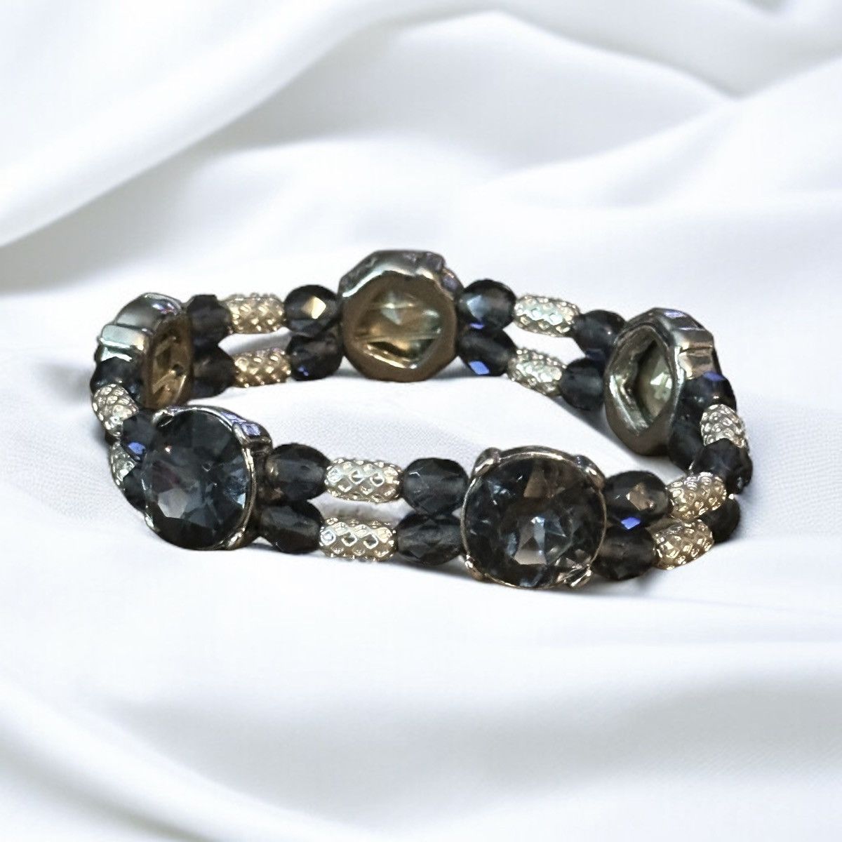 Other Silver tone dark gray stone stretch bracelet Size ONE SIZE - 1 Thumbnail
