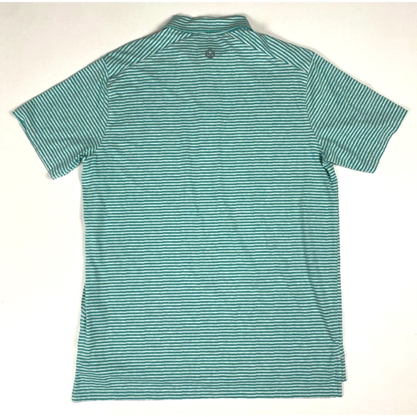 Vintage Tasc Performance Polo Shirt Men Striped Short Sleeve Button Collared Cotton Blend Size L Green Polo Mens Shirt Size US L / EU 52-54 / 3 - 3 Thumbnail