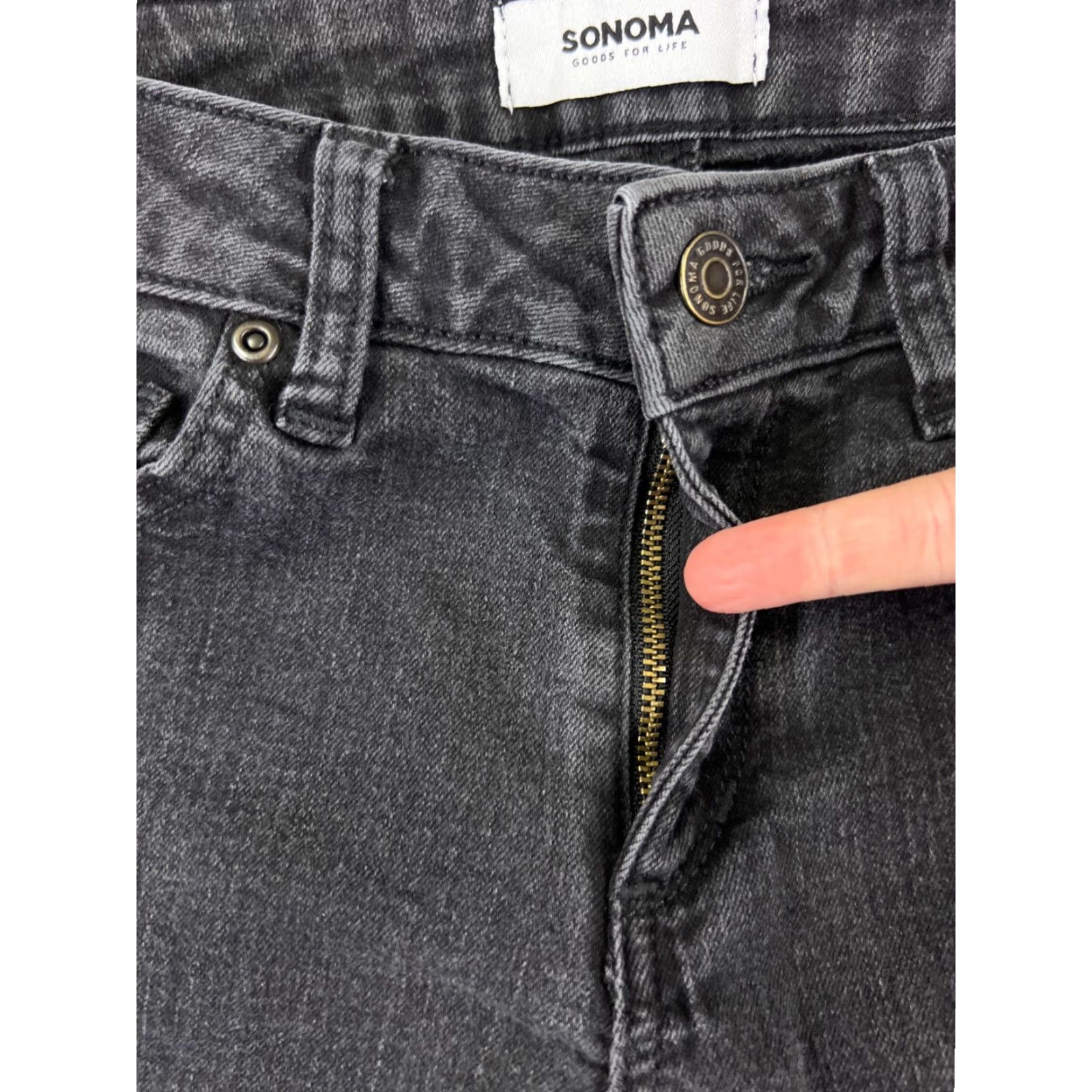 Vintage Sonoma Pants Womens 8 Black Skinny Leg Cotton Blend Stretch Mid Rise 28x27 Size 30" / US 8 / IT 44 - 5 Thumbnail