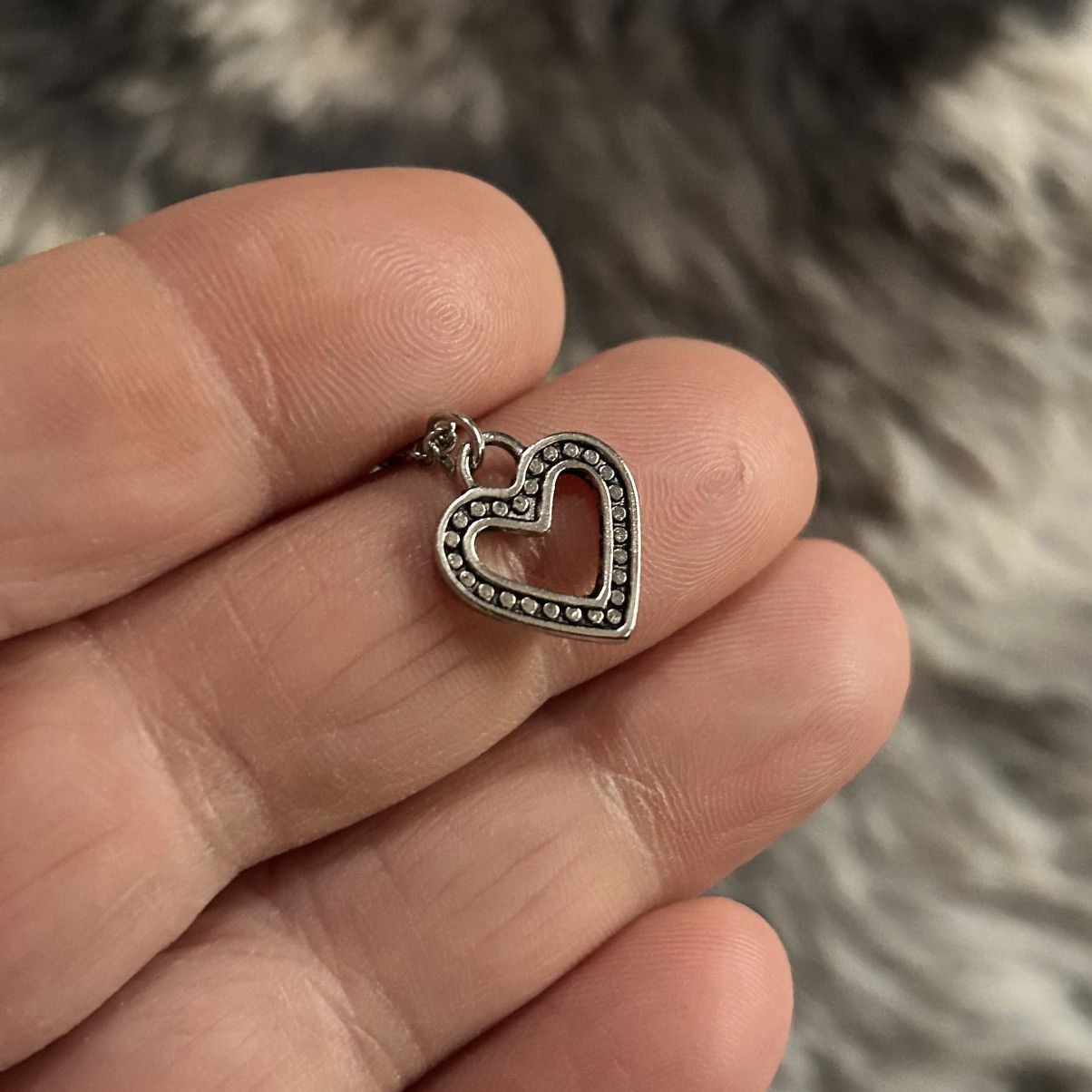 Handmade Handcrafted dual sided open heart pendant on chain necklace Size ONE SIZE - 7 Thumbnail