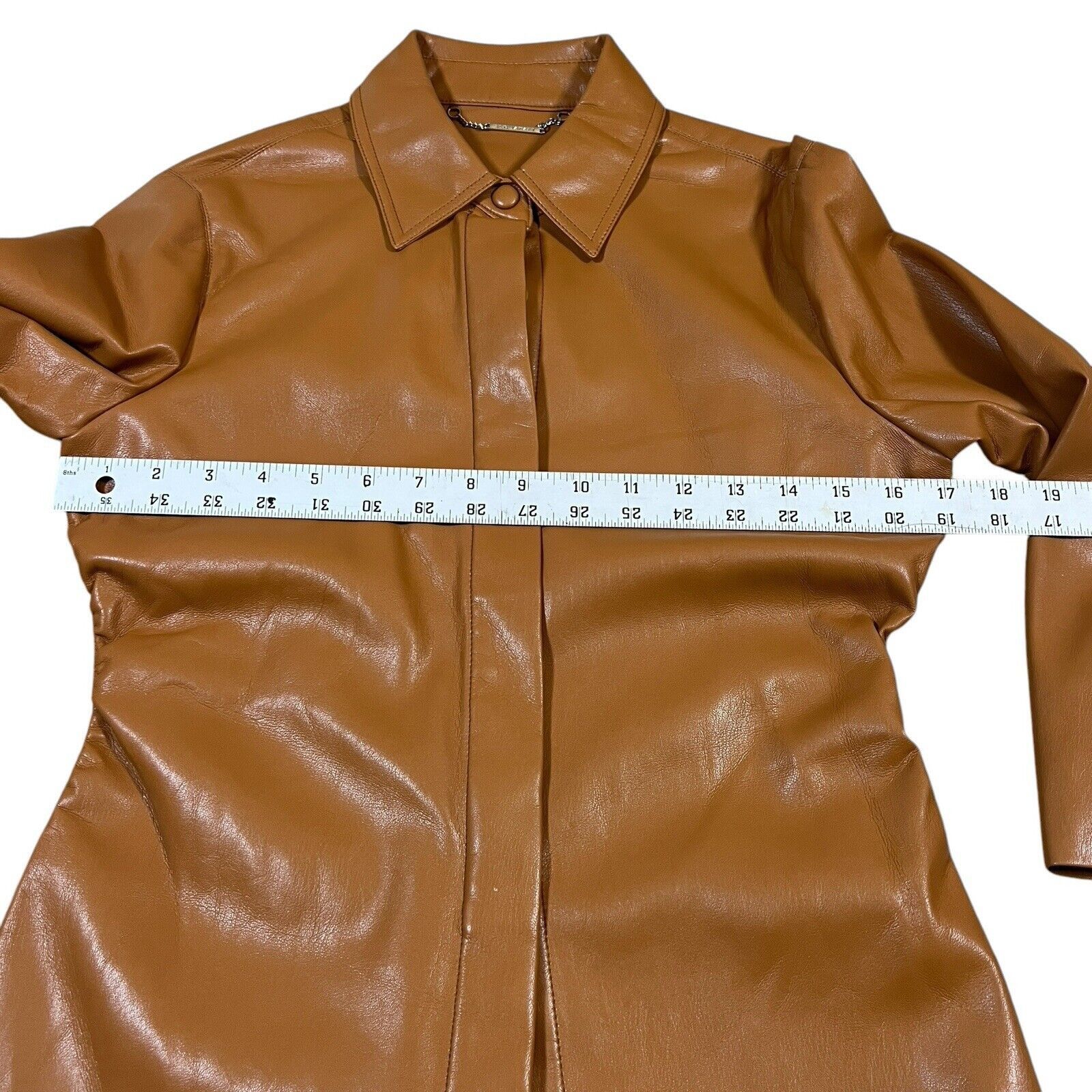 Elie Tahari Elie Tahari Faux Leather Short Jacket Tan Camel Size XS Size XS / US 0-2 / IT 36-38 - 7 Thumbnail