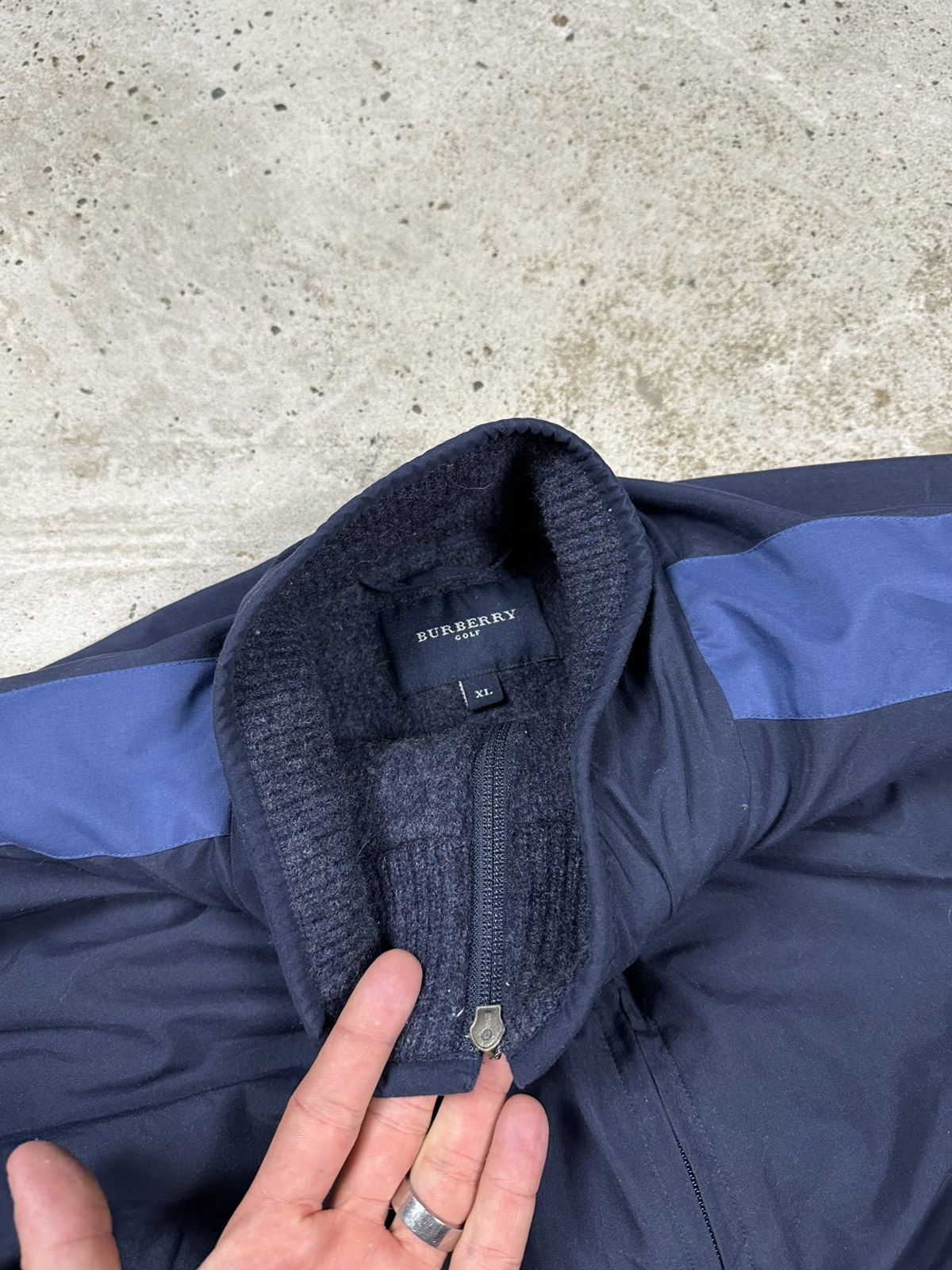 Burberry Vintage Y2K Burberry Golf Navy Track Jacket Wool Lining Size US XL / EU 56 / 4 - 10 Thumbnail