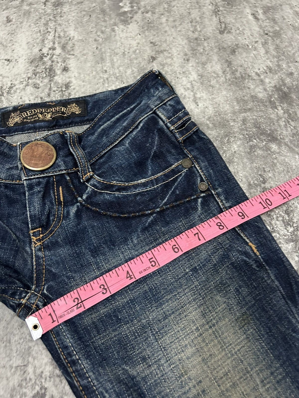 If Six Was Nine × Le Grande Bleu (L.G.B.) × Tornado Mart Red Pepper Gold Label Acid Wash Flare Jeans Size US 28 / EU 44 - 20 Thumbnail
