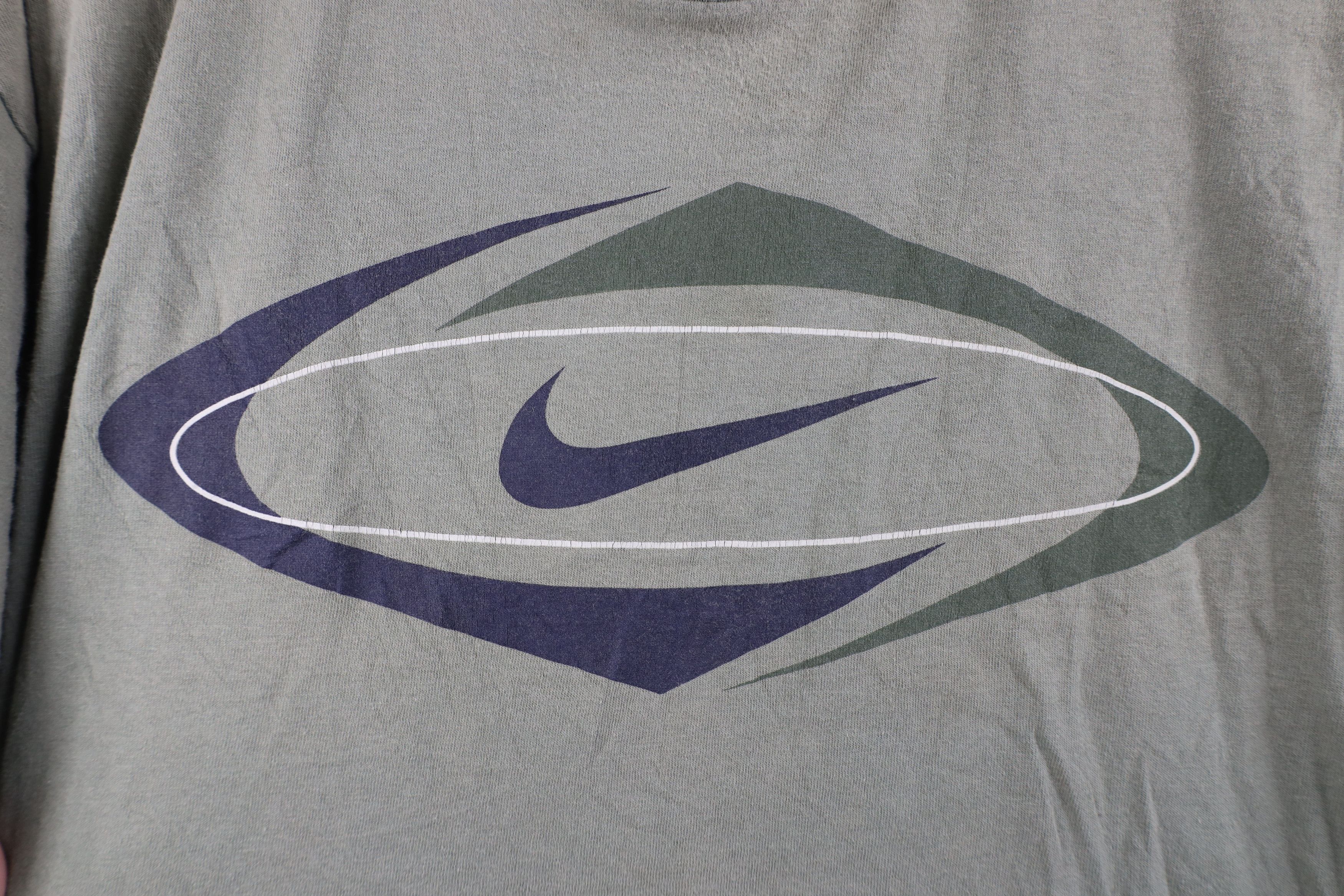 Nike Vintage 90s Nike Center Swoosh Short Sleeve T-Shirt Green Size US XL / EU 56 / 4 - 4 Thumbnail