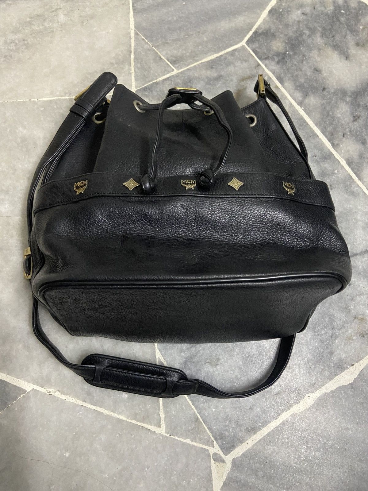 MCM MCM Vintage Black Leather Bag Size ONE SIZE - 6 Thumbnail