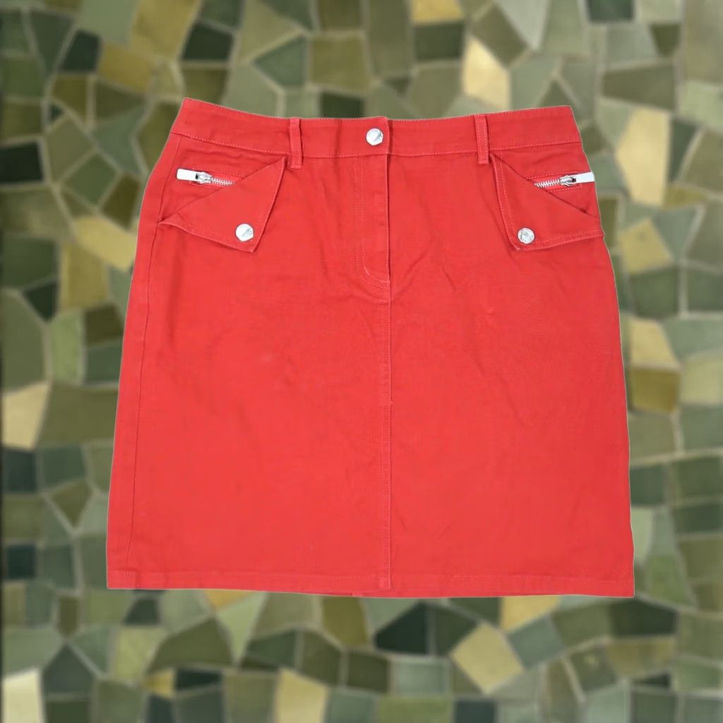 Vintage MICHAEL MICHAEL KORS cherry red chino mini skirt Size 8 Women Size 30" / US 8 / IT 44 - 1 Thumbnail