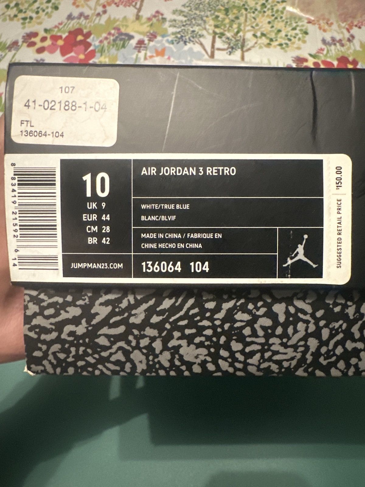 Jordan Brand Air Jordan 3 Retro ‘True Blue’ 2011 Size US 10 / EU 43 - 7 Thumbnail