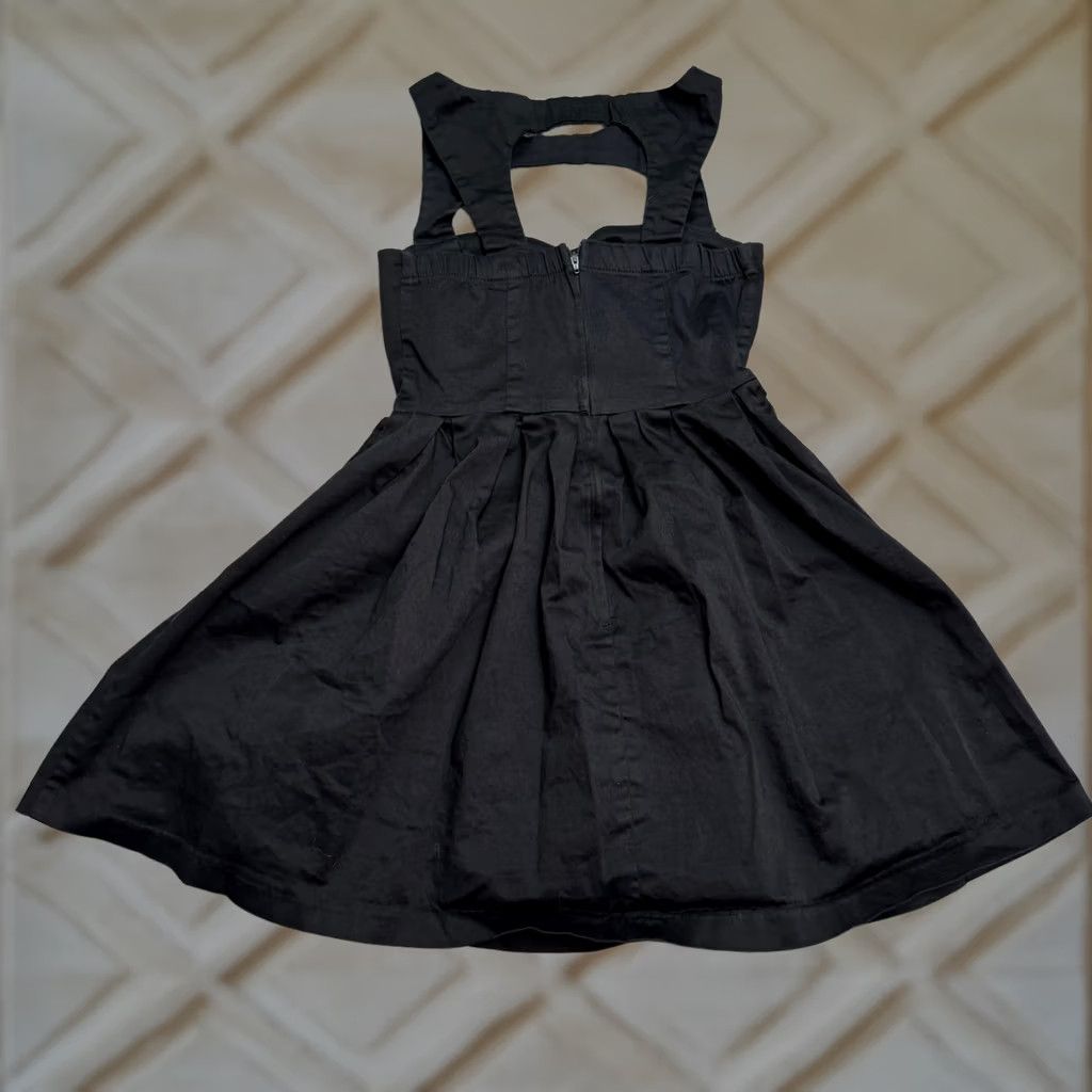 Vintage Trixxi Black Fit & Flare A-Line Mini Dress Womens Small Sweetheart Neck Cut Out Size S / US 4 / IT 40 - 1 Thumbnail