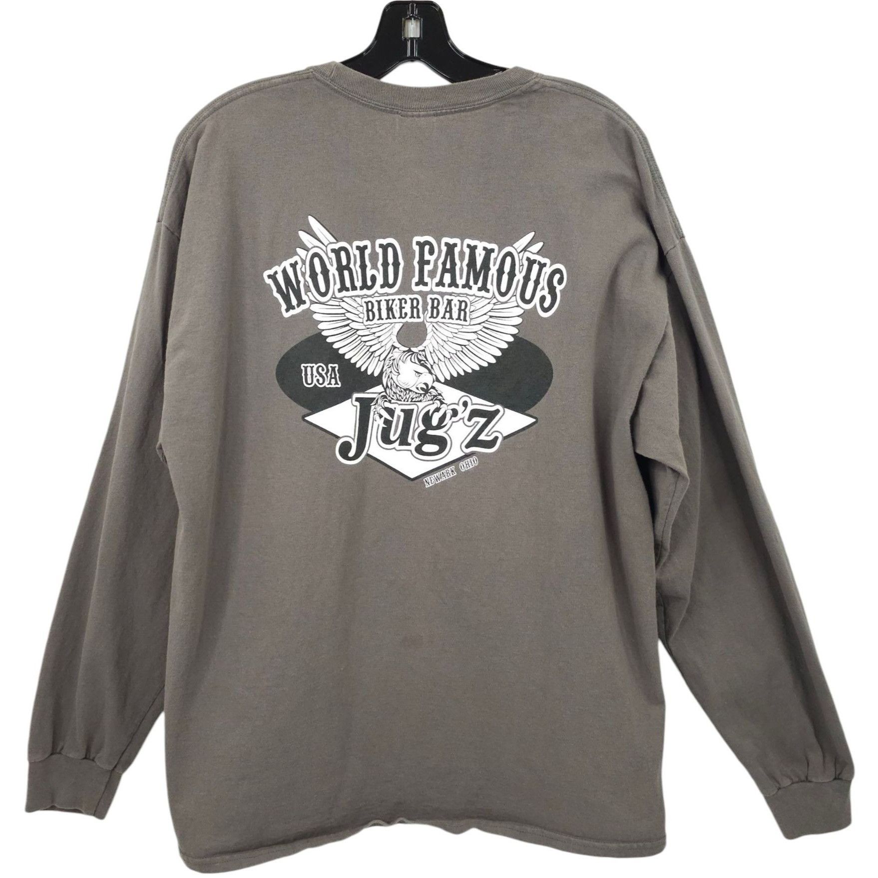 Gildan Jugz World Famous Biker Bar T Shirt Mens XL READ Graphic Size US XL / EU 56 / 4 - 1 Thumbnail