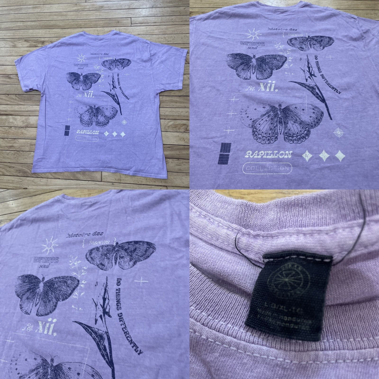 Urban Outfitters VINTAGE Urban Outfitters Shirt Men XL Purple Butterfly Rappillon Infinite Soul 48-50" Graphic Butterfly Shirt Size US XL / EU 56 / 4 - 9 Thumbnail