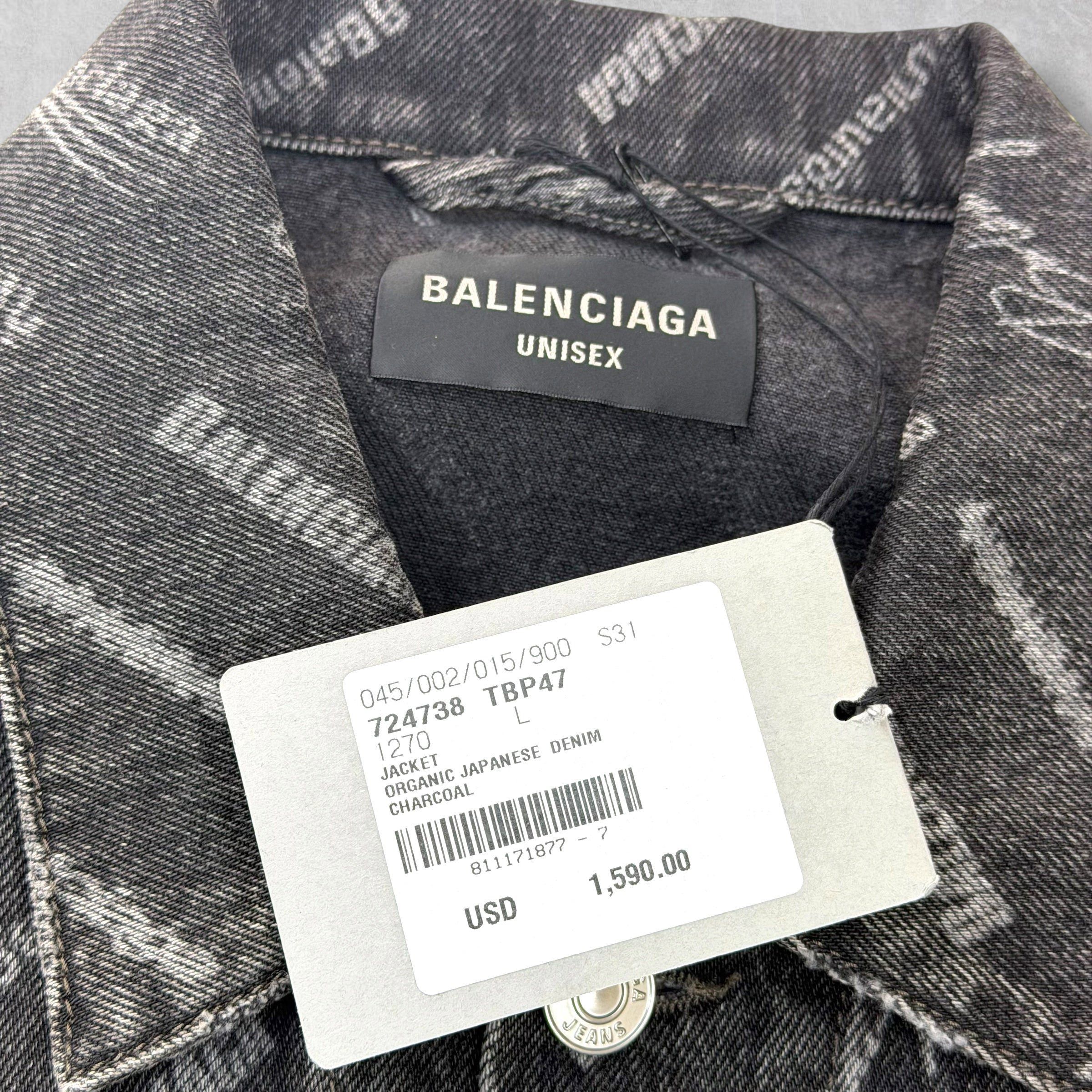 Balenciaga Balenciaga All Over Print Denim Jacket L (XL) Size US XL / EU 56 / 4 - 4 Thumbnail