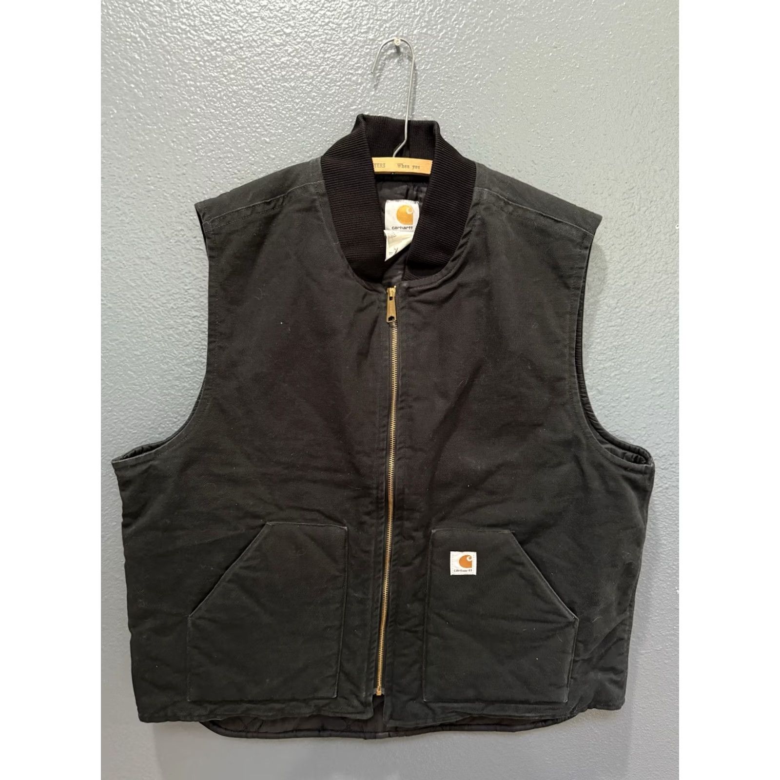 Carhartt VINTAGE Carhartt Vest Zip Quilted Black XL/2XL Mens Vest Mardi Gras Y2K Size US XL / EU 56 / 4 - 3 Thumbnail