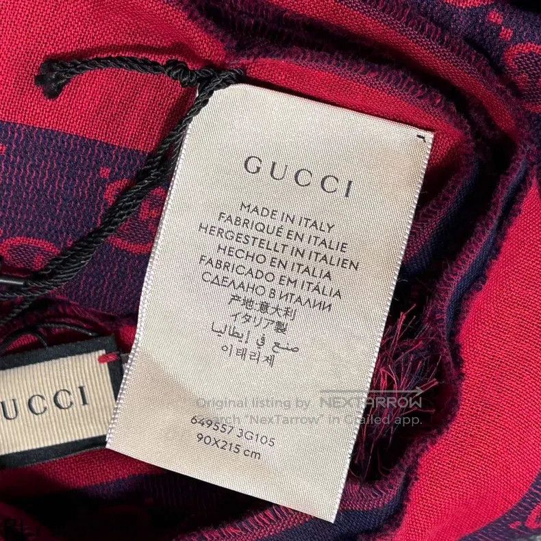 Gucci Gucci Purple-red full-print logo scarf Size ONE SIZE - 5 Thumbnail