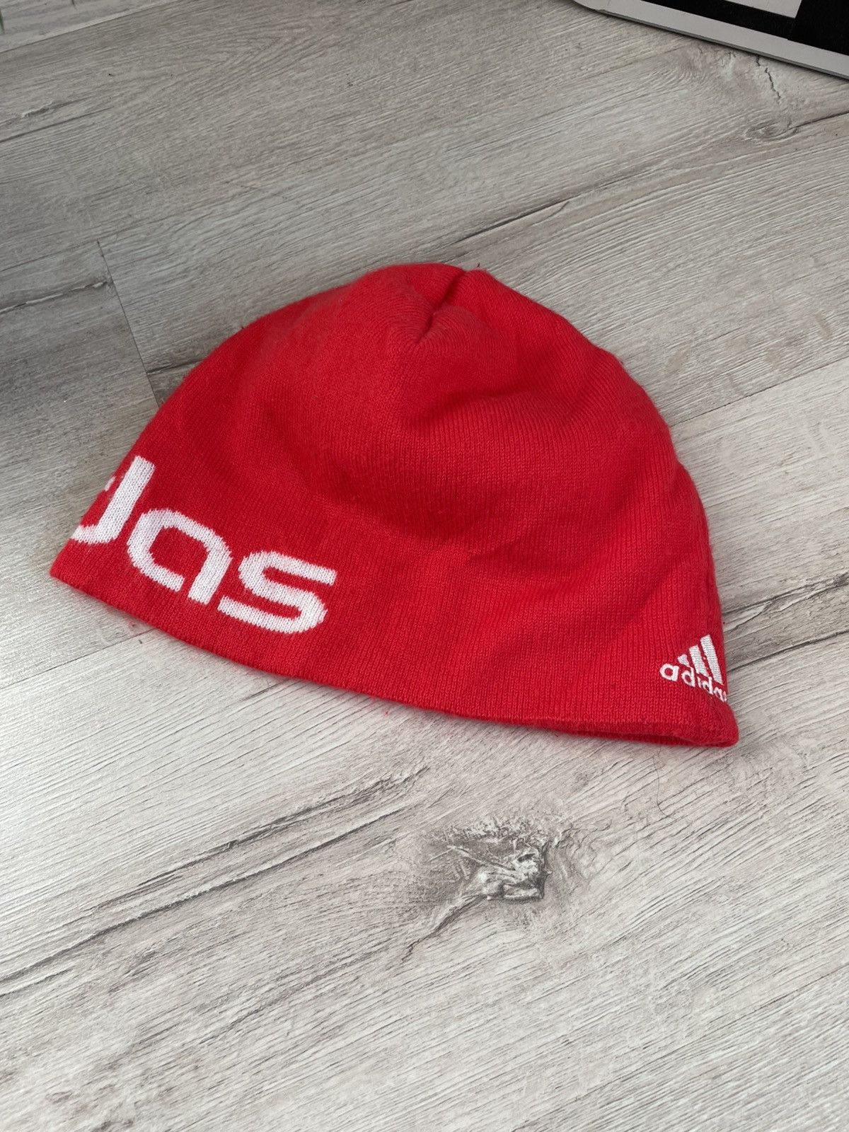 Adidas × Vintage Rare Vintage Y2k Adidas Big Logo Knit Beanie Hat Tight Fit Size ONE SIZE - 6 Thumbnail